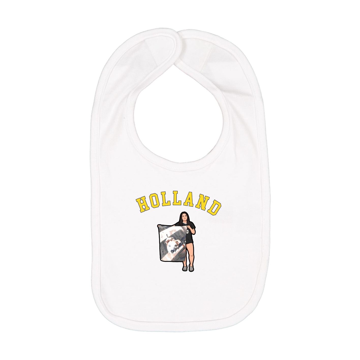 Infant Bib — Shirsey Arch in White
