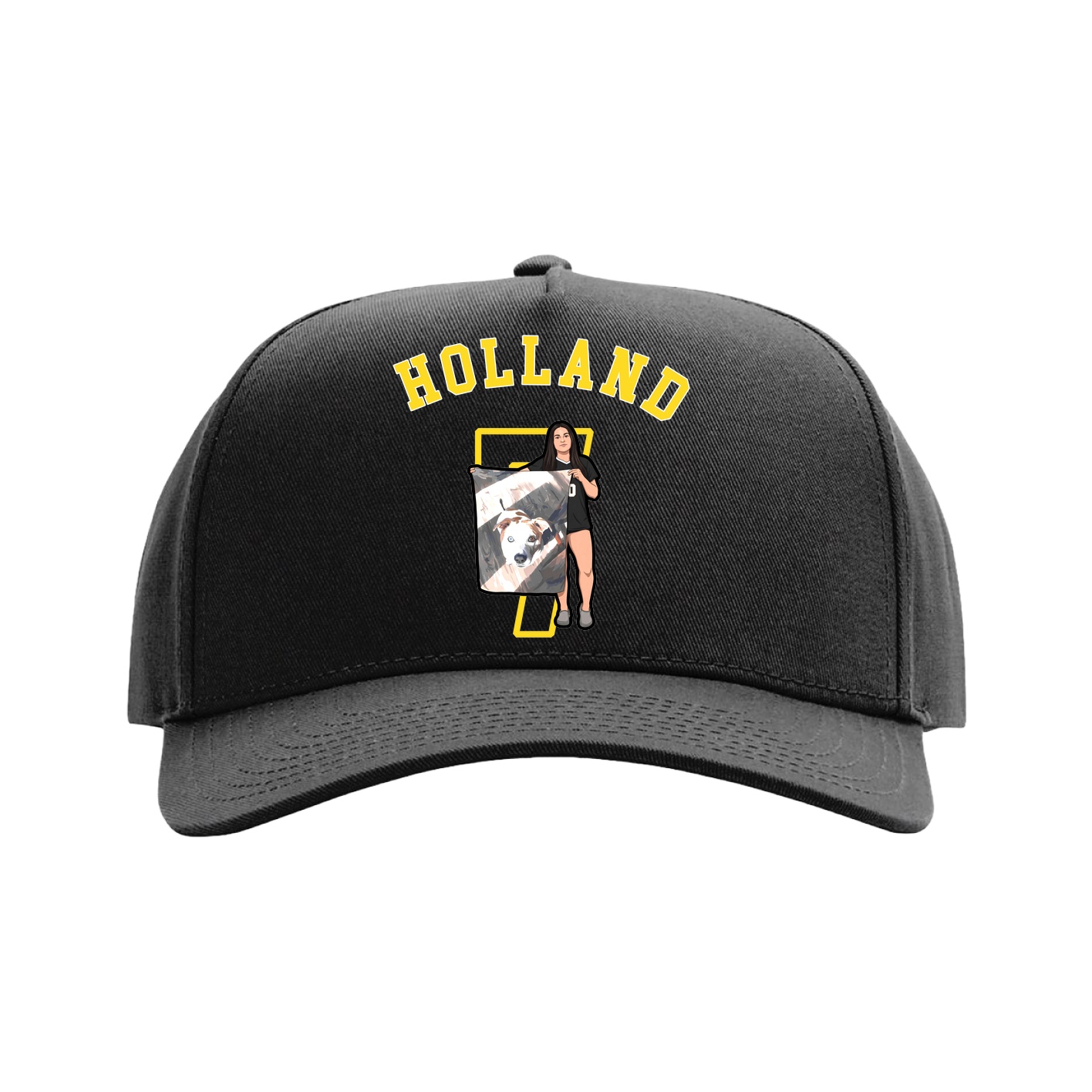 Full Fabric Five-Panel Champ Cap — Shirsey Arch in Black