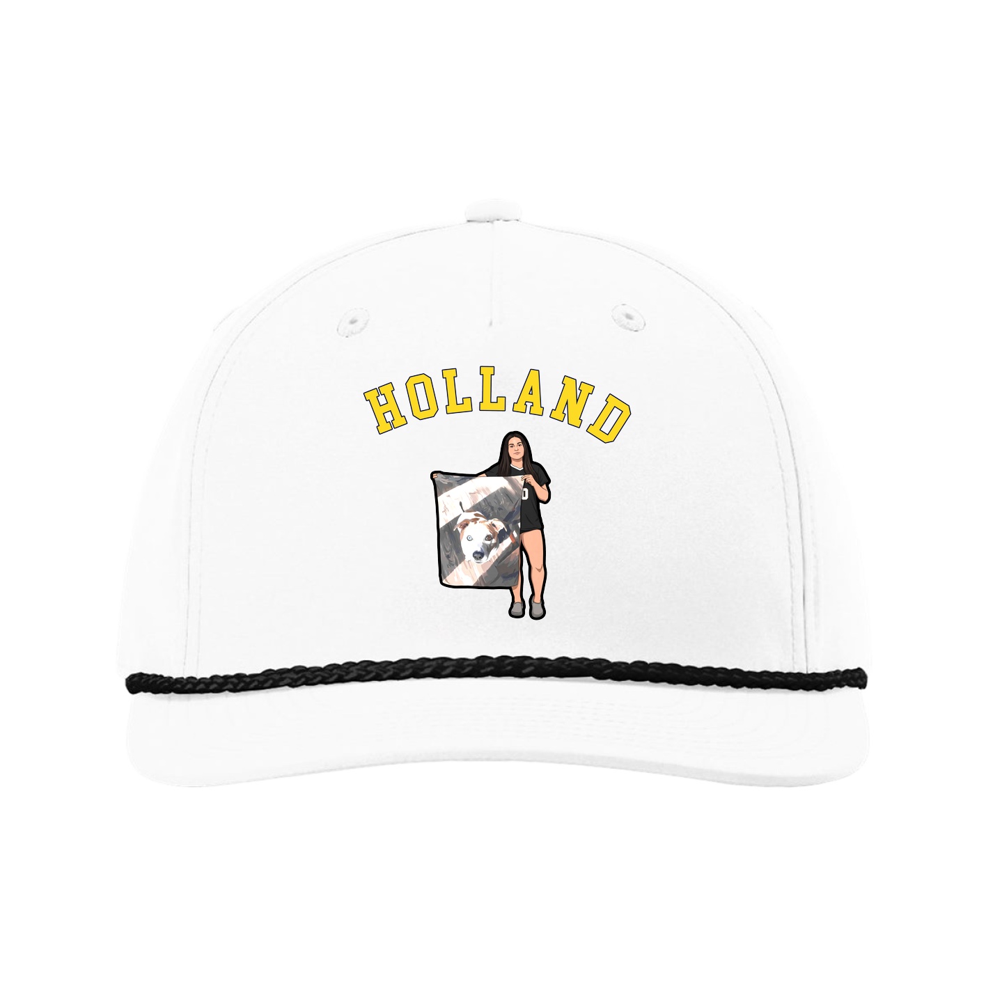 Five-Panel Classic Rope Cap — Shirsey Arch in White