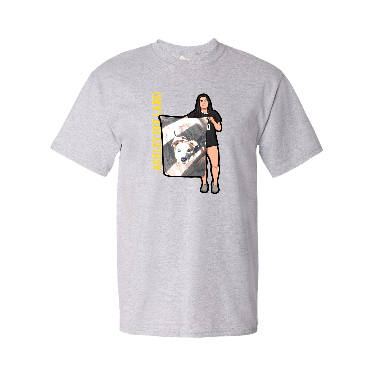 Tee — Name Vertical in Grey