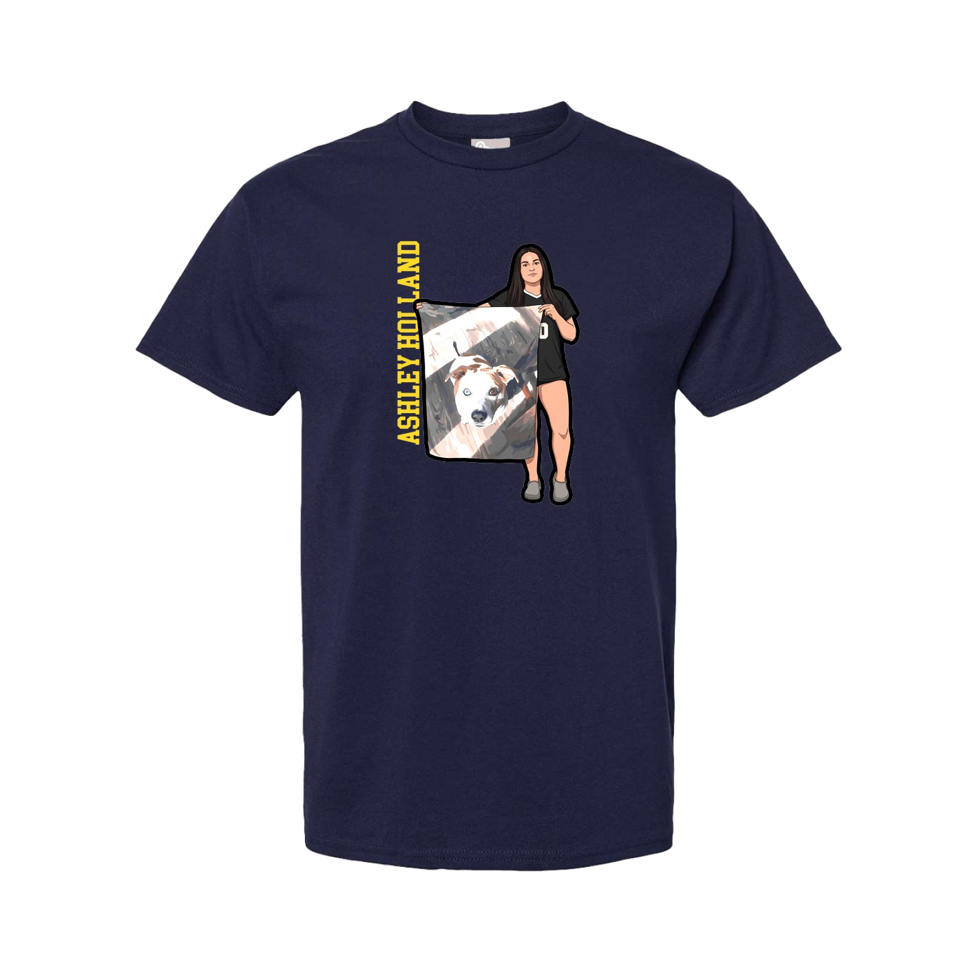 Tee — Name Vertical in Navy
