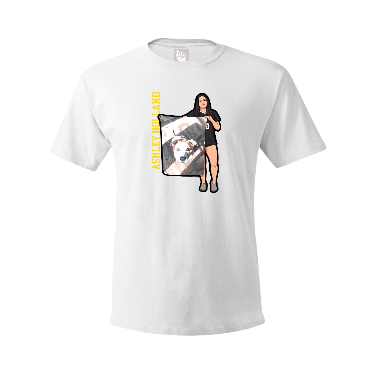 Youth Tee — Name Vertical in White