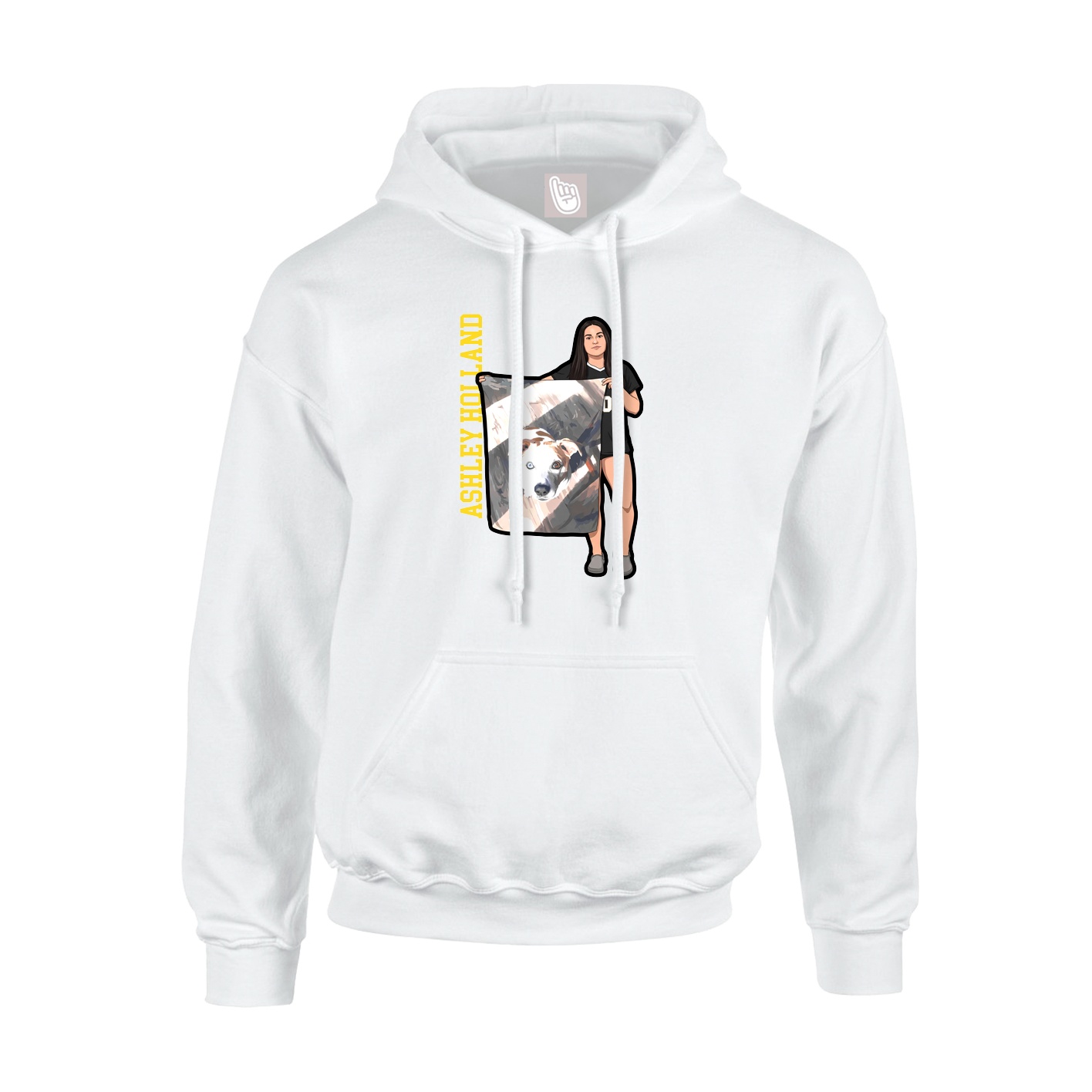 Hoodie — Name Vertical in White