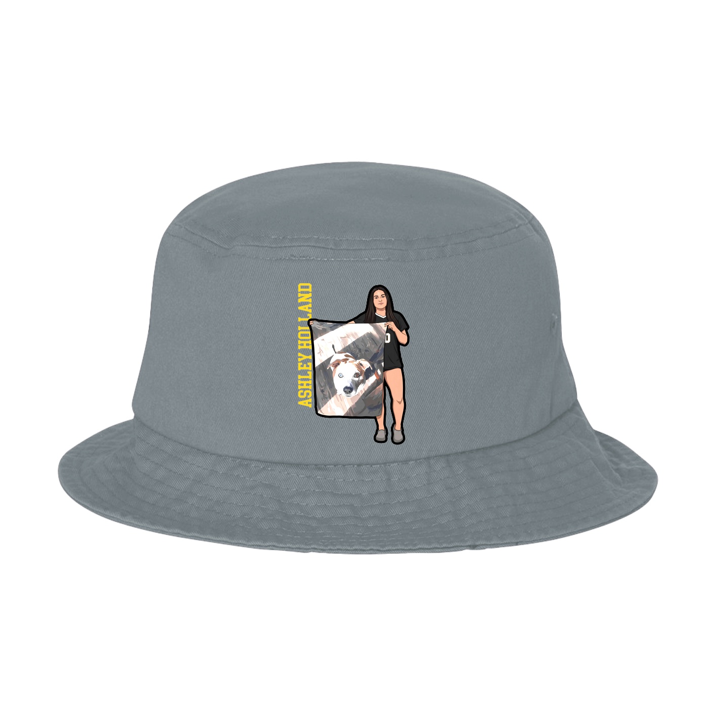 Bucket Cap — Name Vertical in Grey