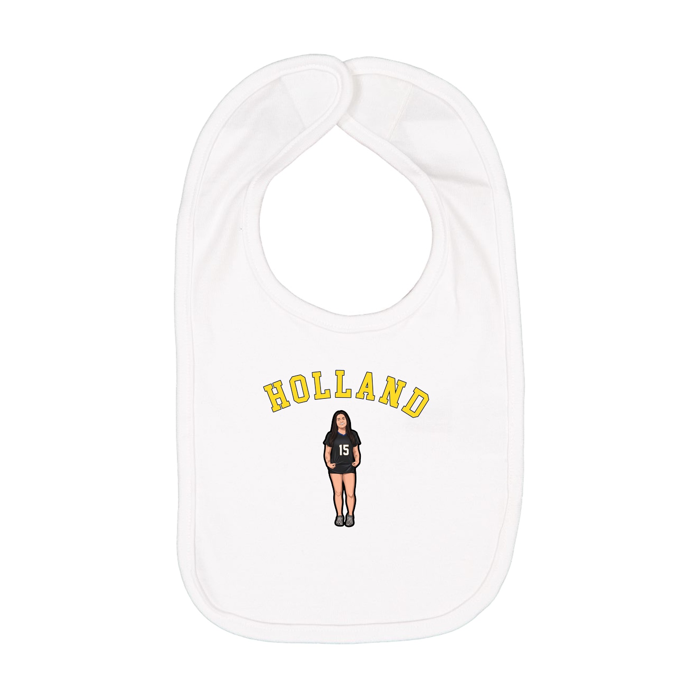 Infant Bib — Shirsey Arch in White