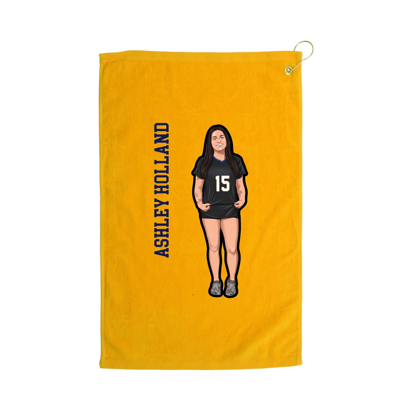 Golf Towel — Name Vertical in Gold