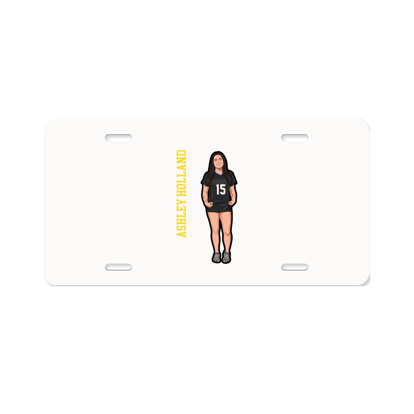License Plate — Name Vertical in Classic
