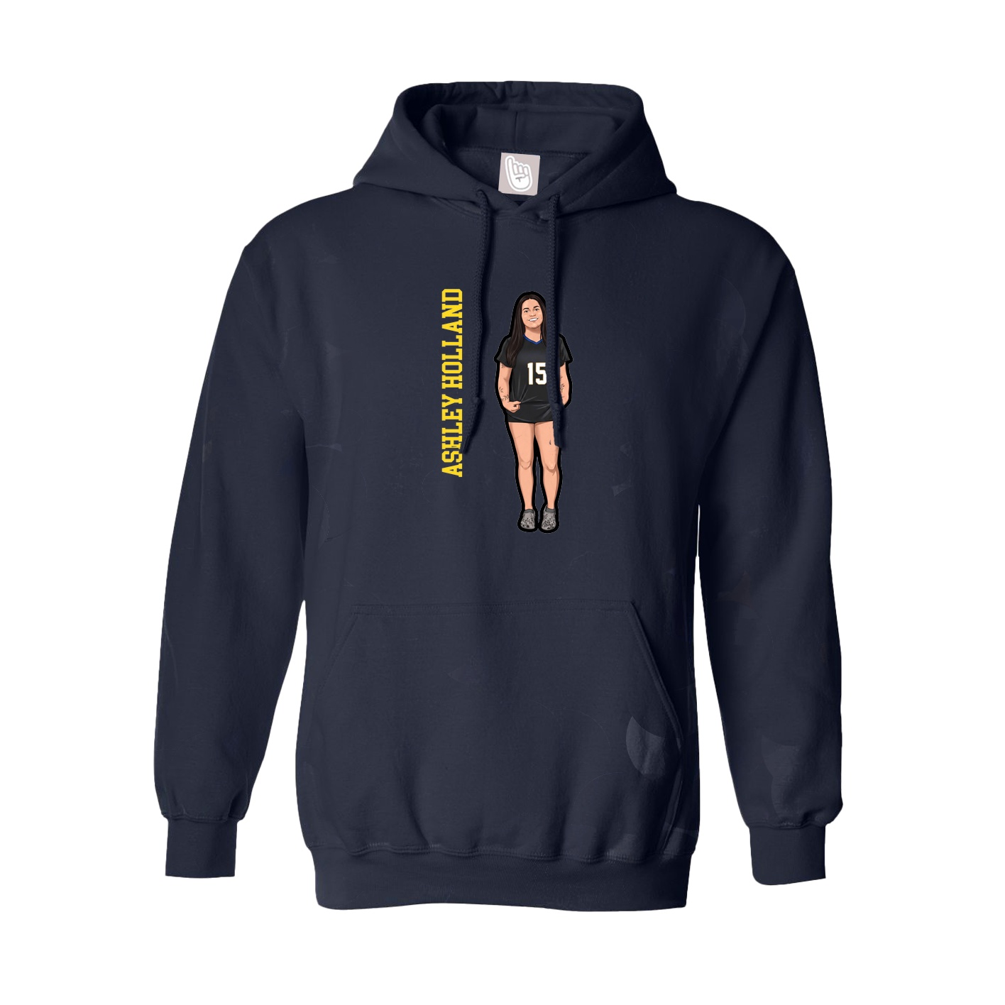 Youth Hoodie — Name Vertical in Navy
