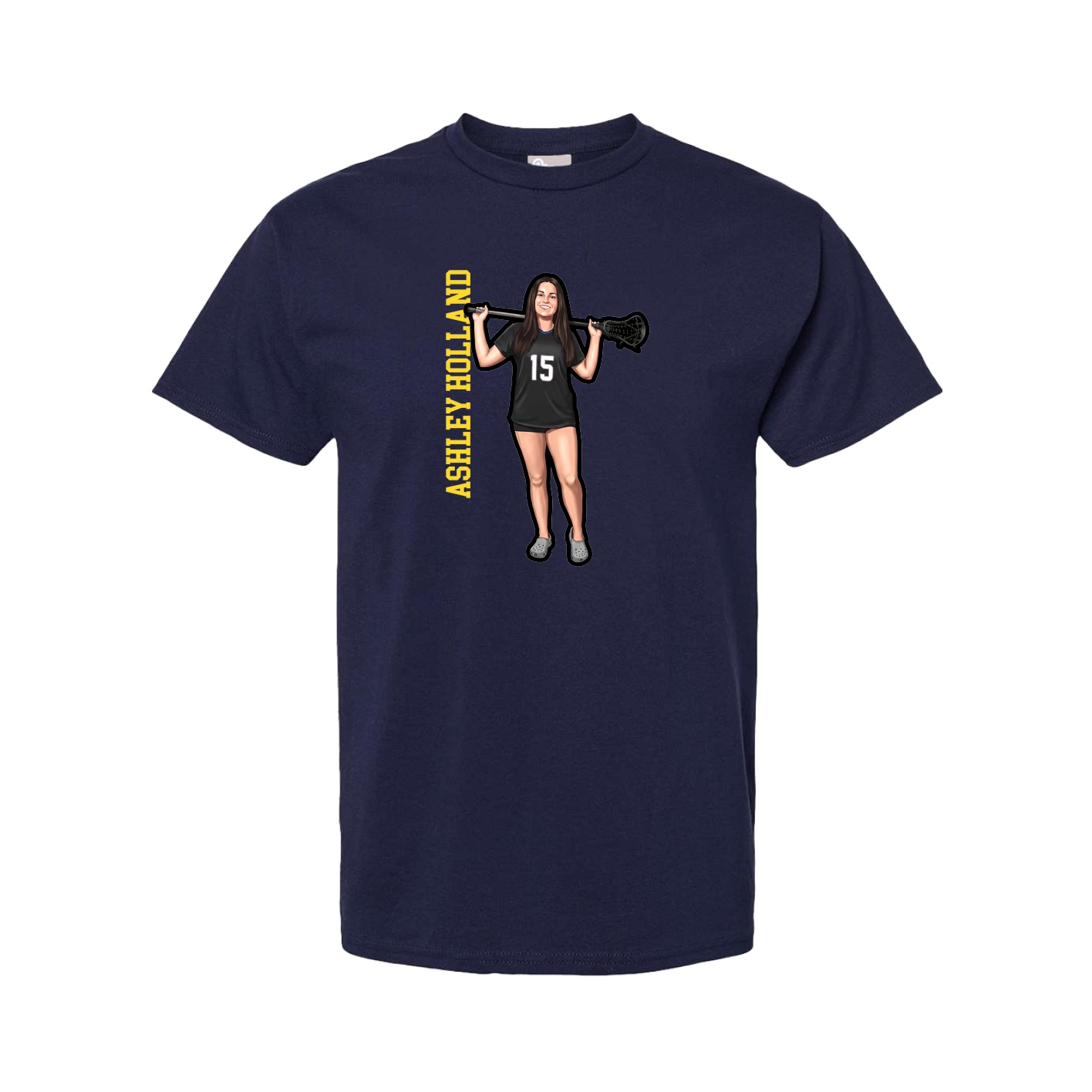 Tee — Name Vertical in Navy