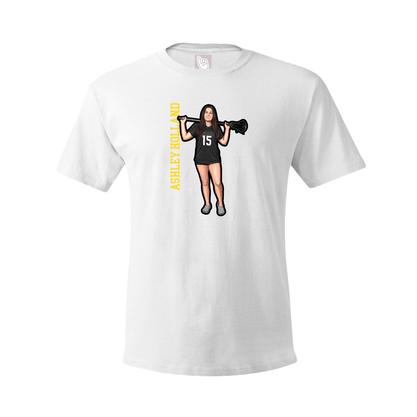 Youth Tee — Name Vertical in White
