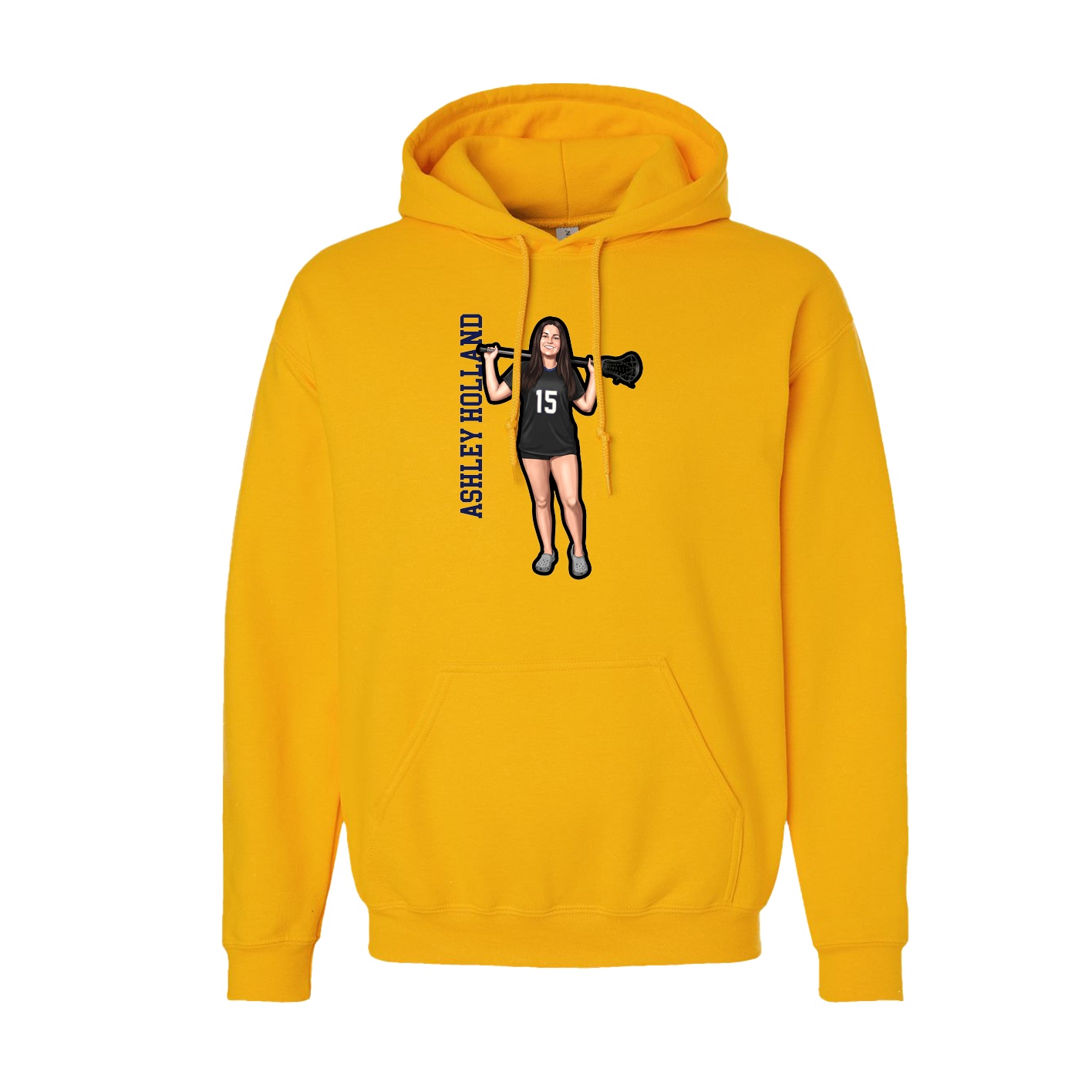 Hoodie — Name Vertical in Gold