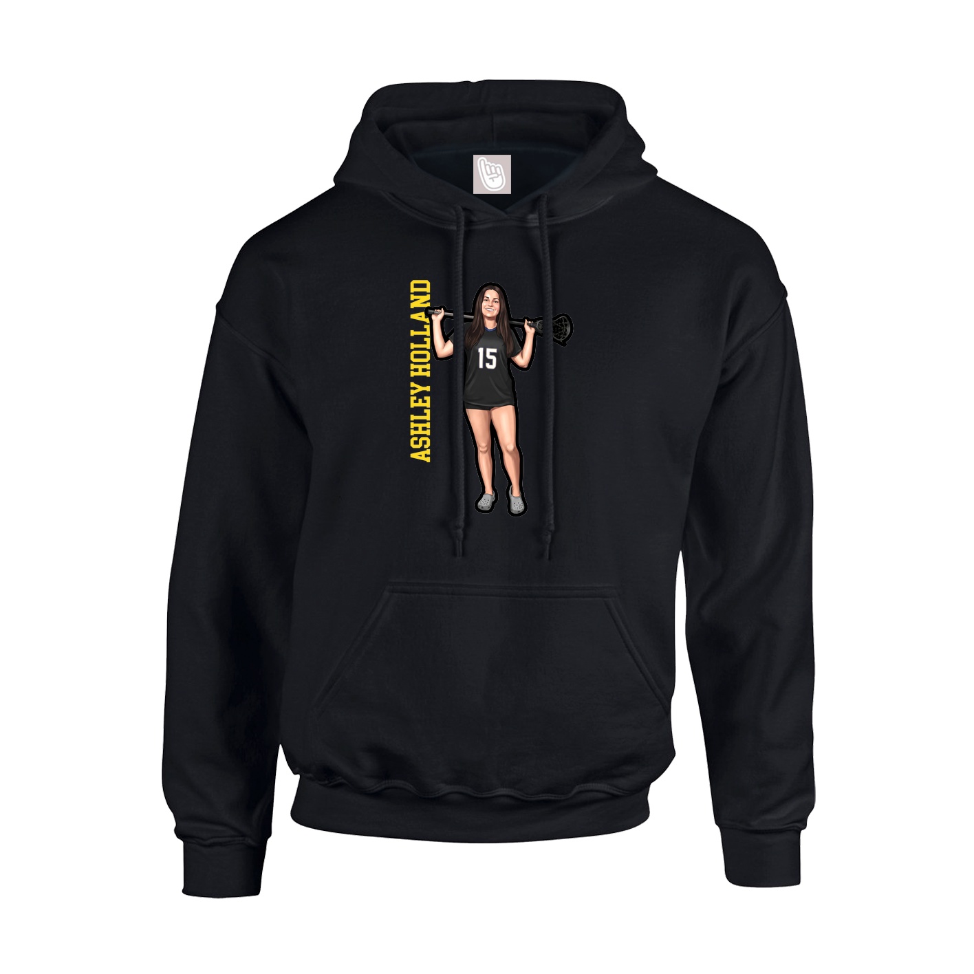 Youth Hoodie — Name Vertical in Black