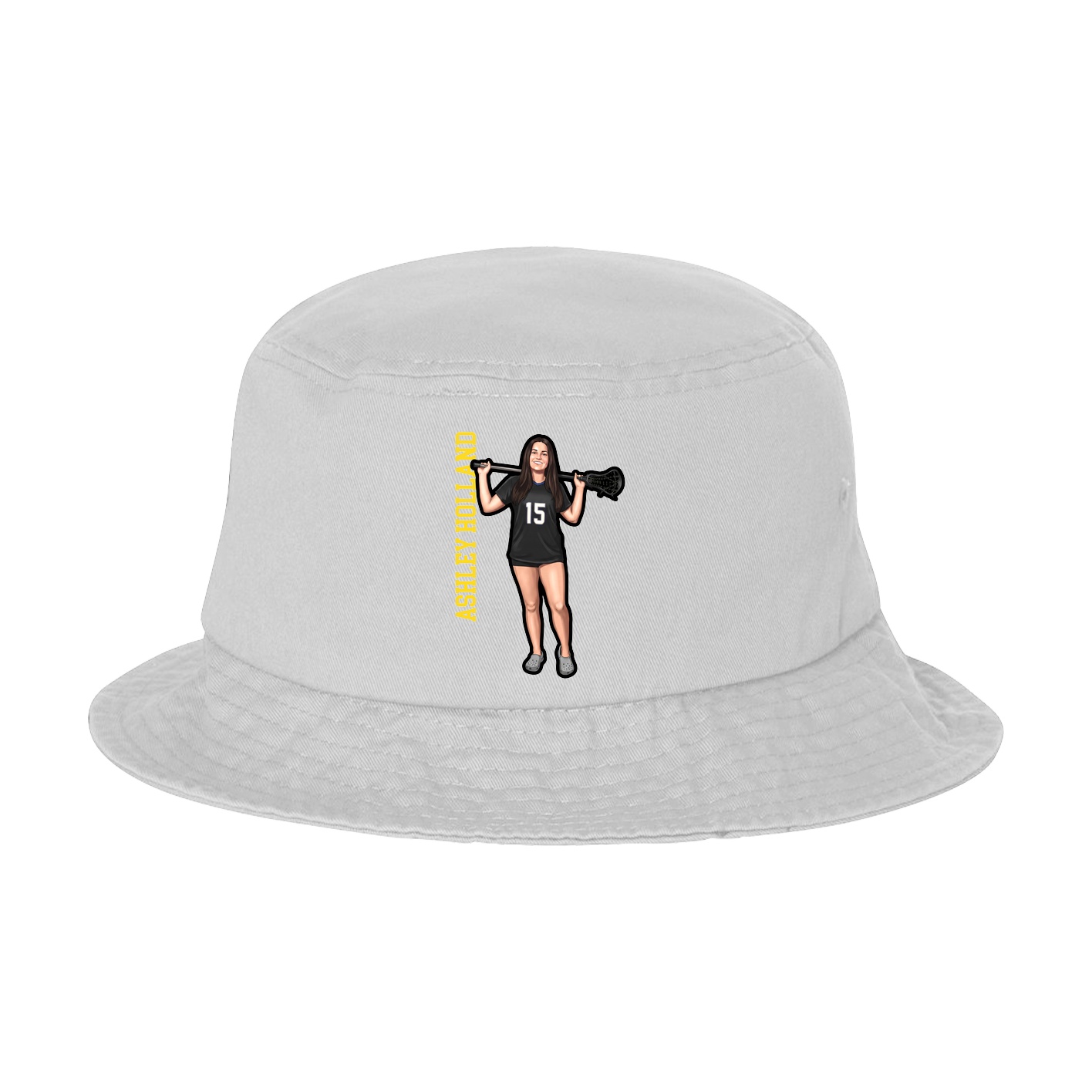 Bucket Cap — Name Vertical in White