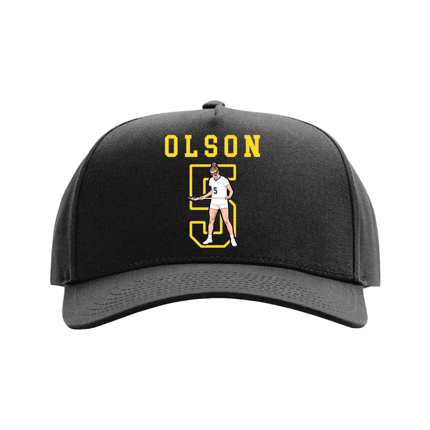 Full Fabric Five-Panel Champ Cap — Shirsey in Black