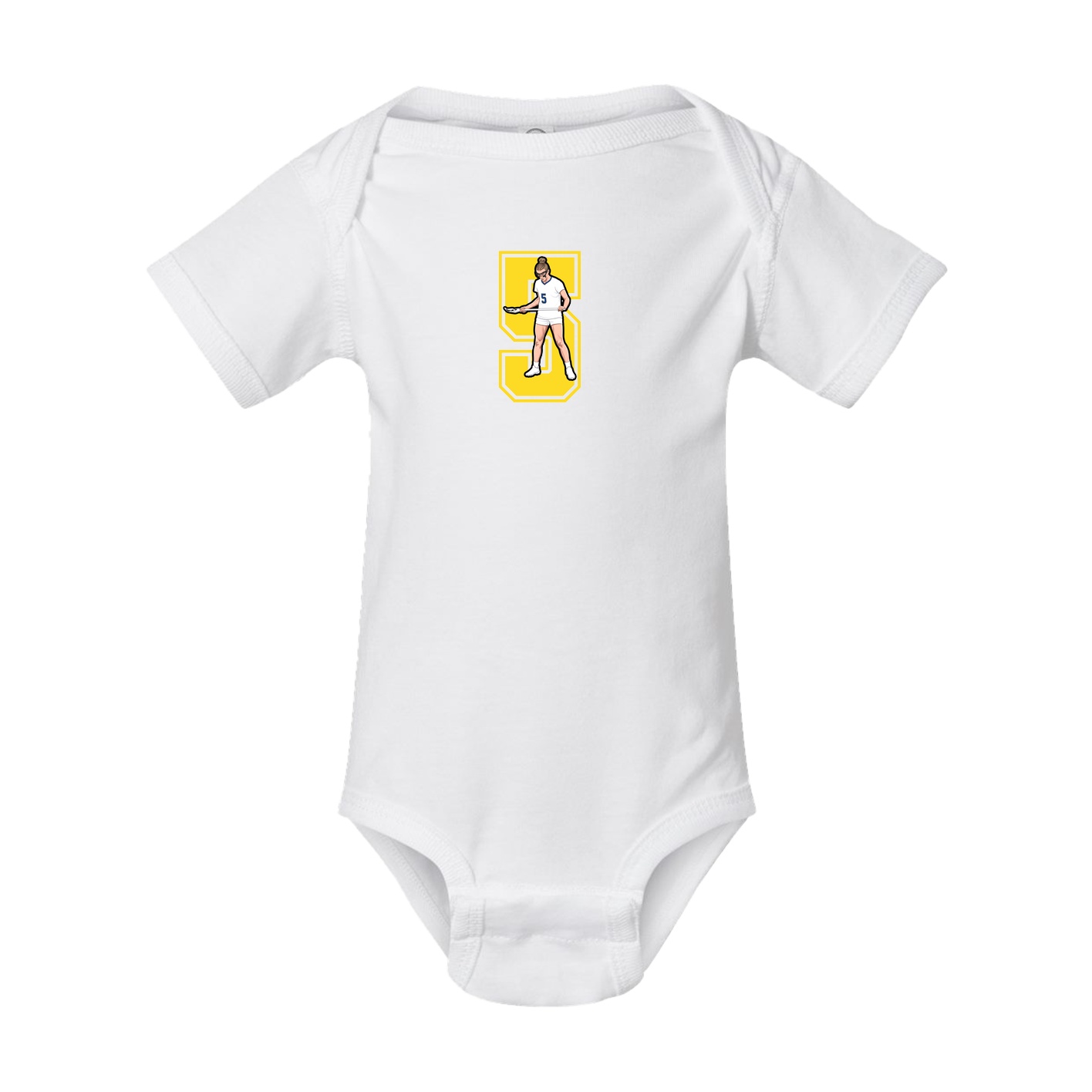 Baby Onesie — Number in White