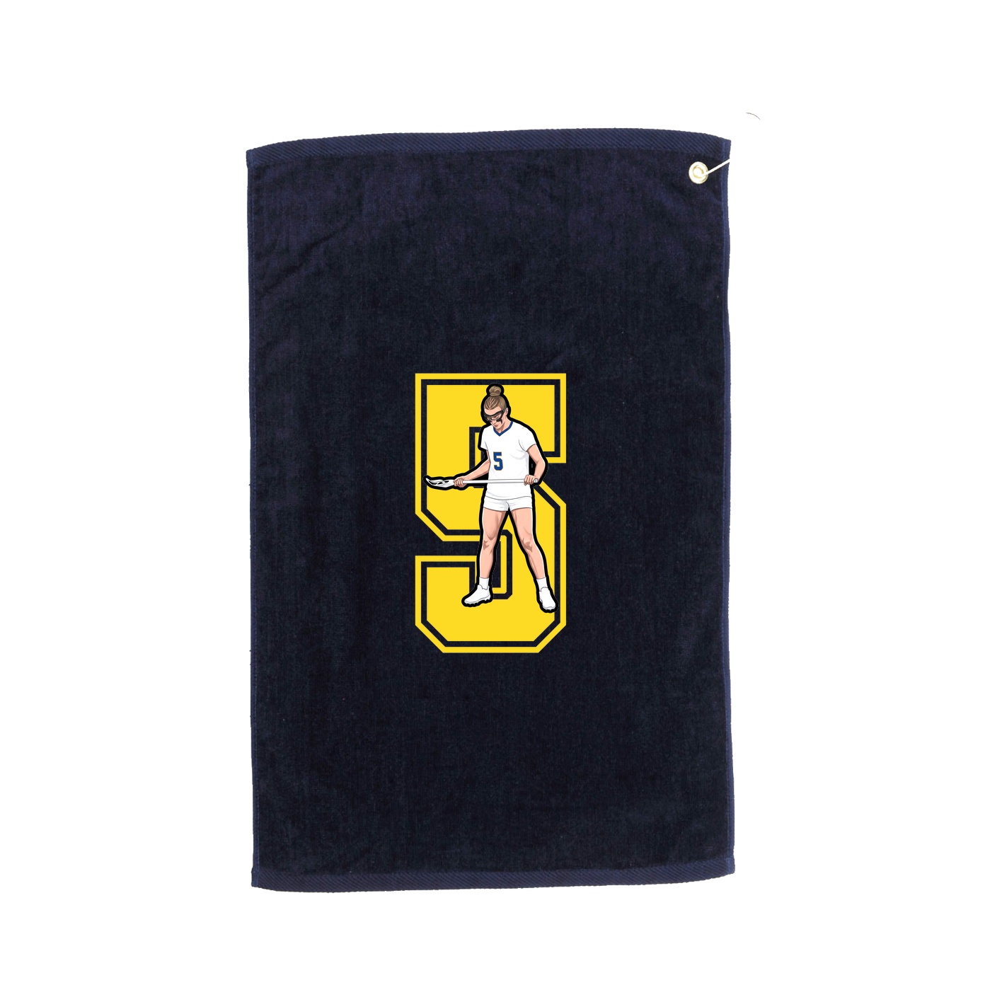 Golf Towel — Number in Navy