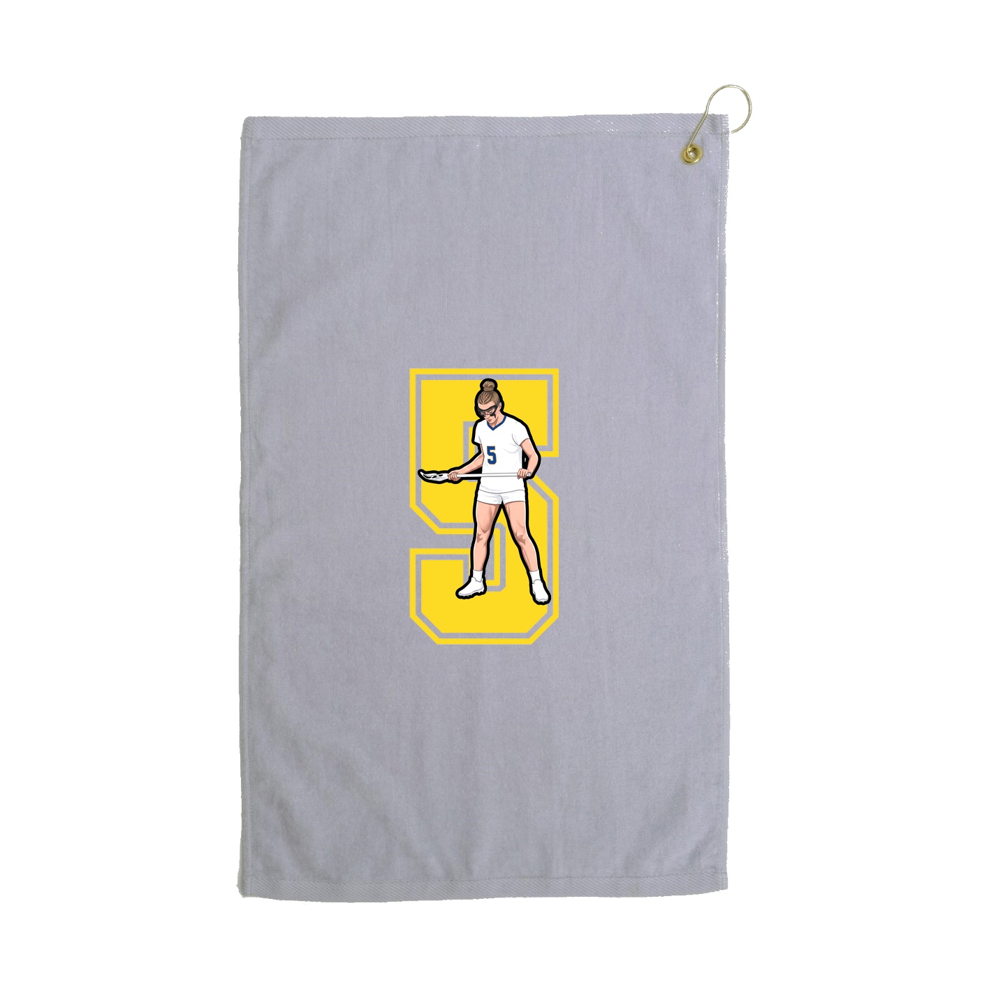 Golf Towel — Number in Grey