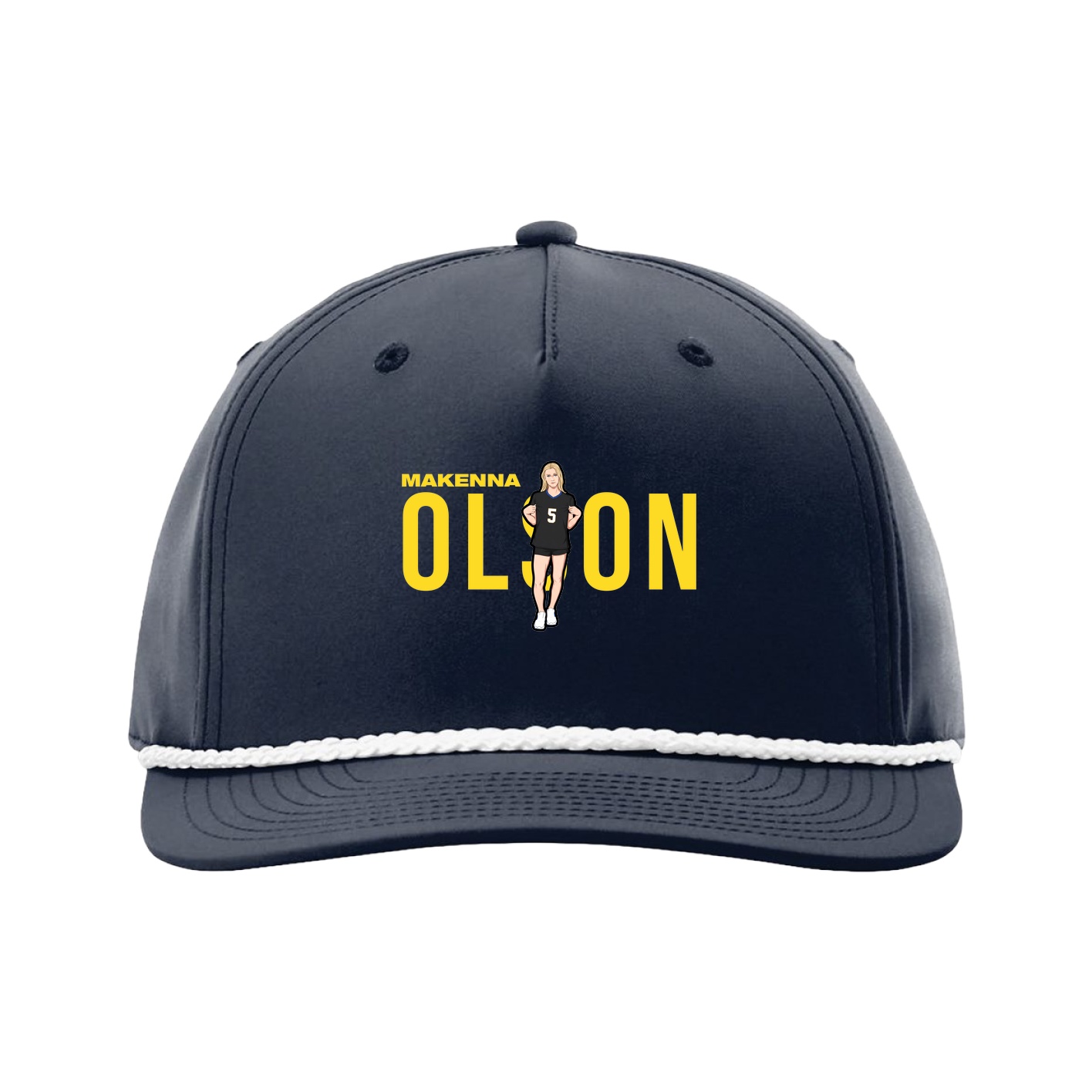 Five-Panel Classic Rope Cap — Player Name in Navy
