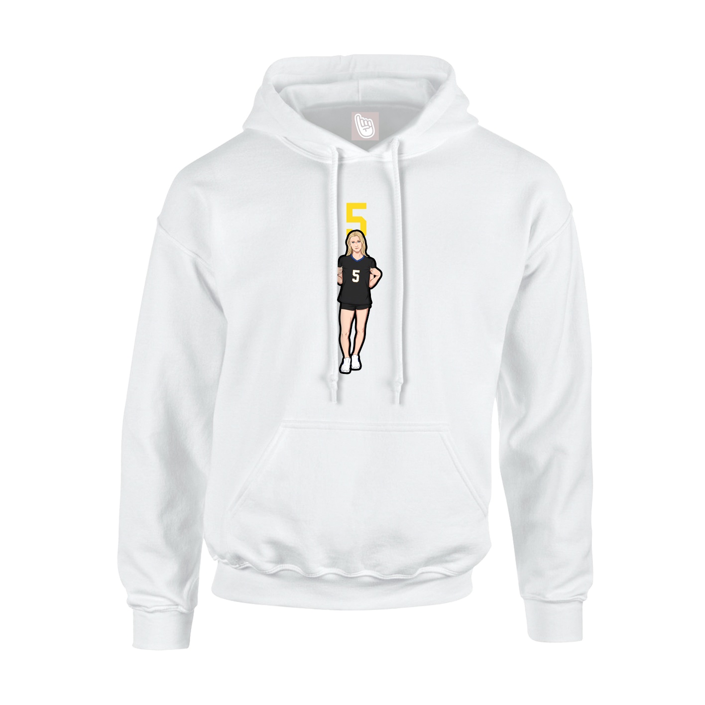 Hoodie — Number Top in White