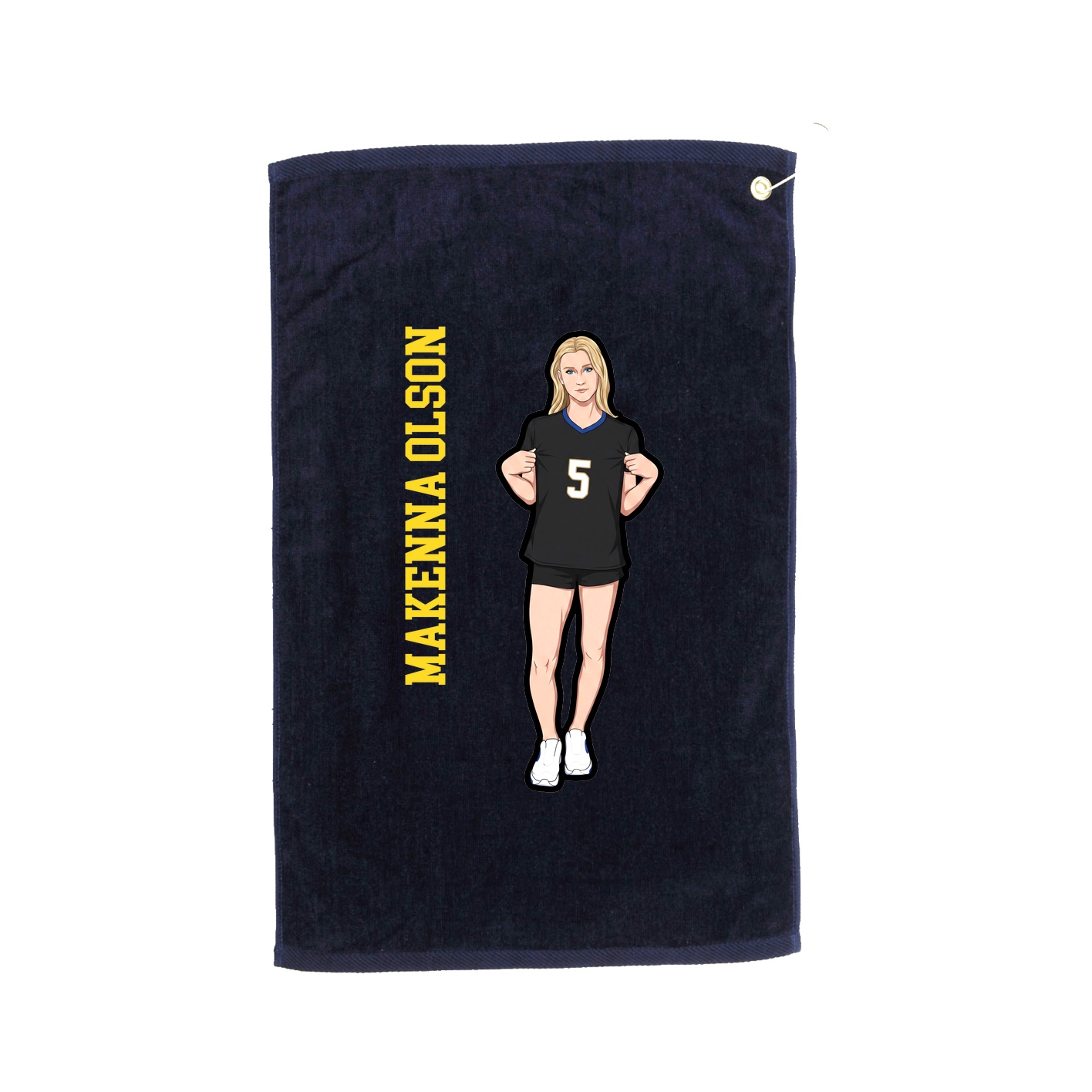 Golf Towel — Name Vertical in Navy
