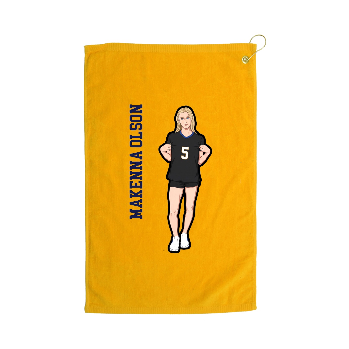 Golf Towel — Name Vertical in Gold