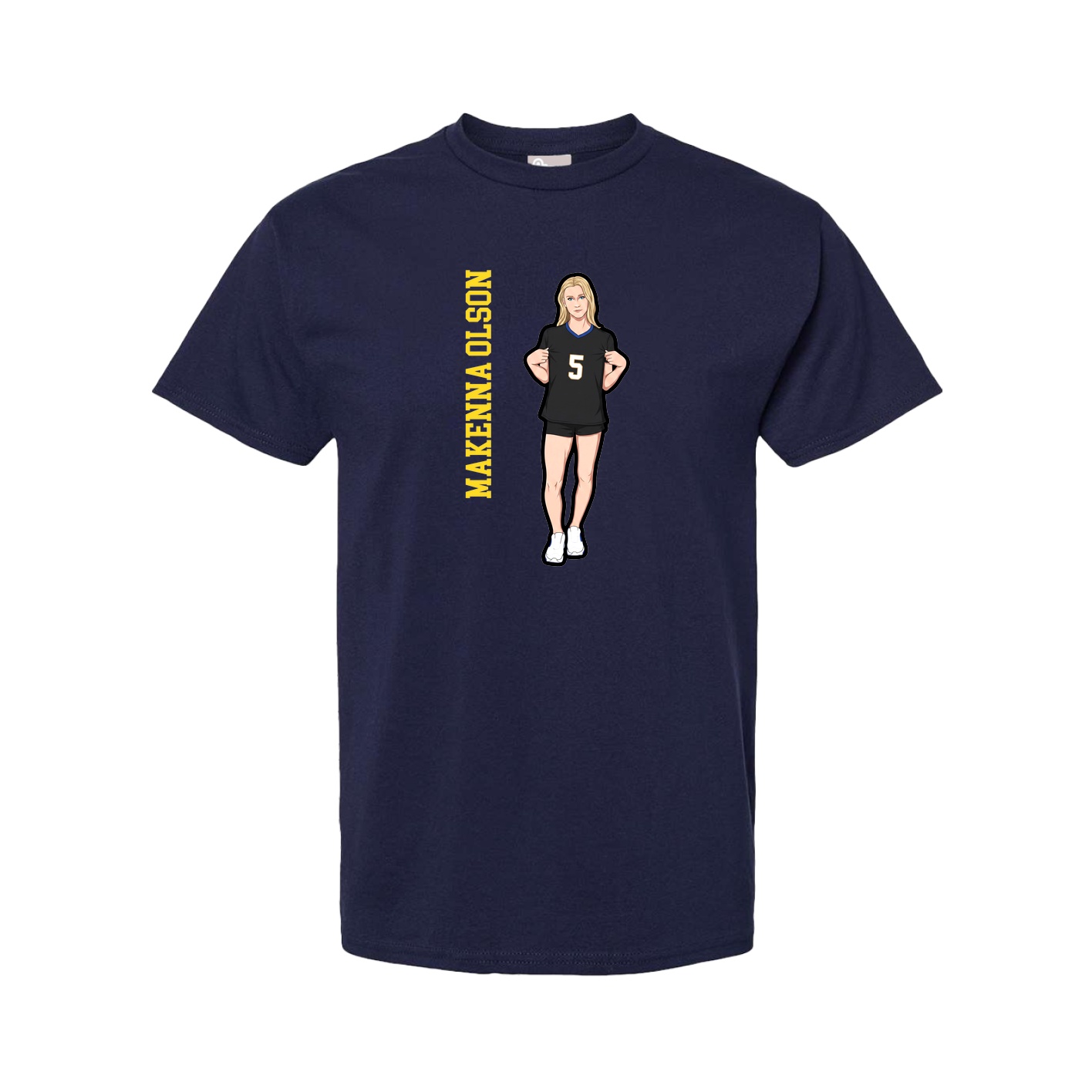 Youth Tee — Name Vertical in Navy