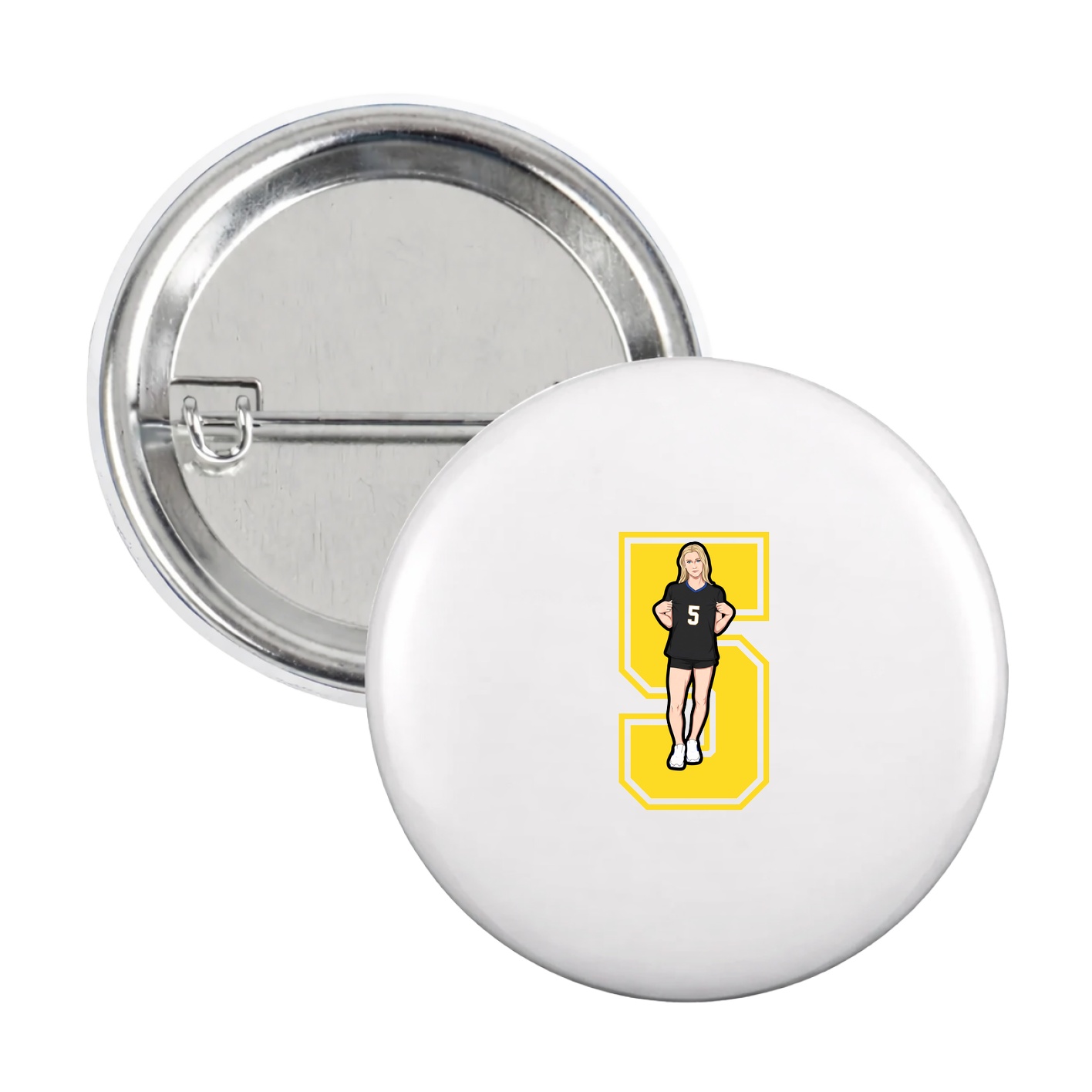 Game Day Button — Number in White