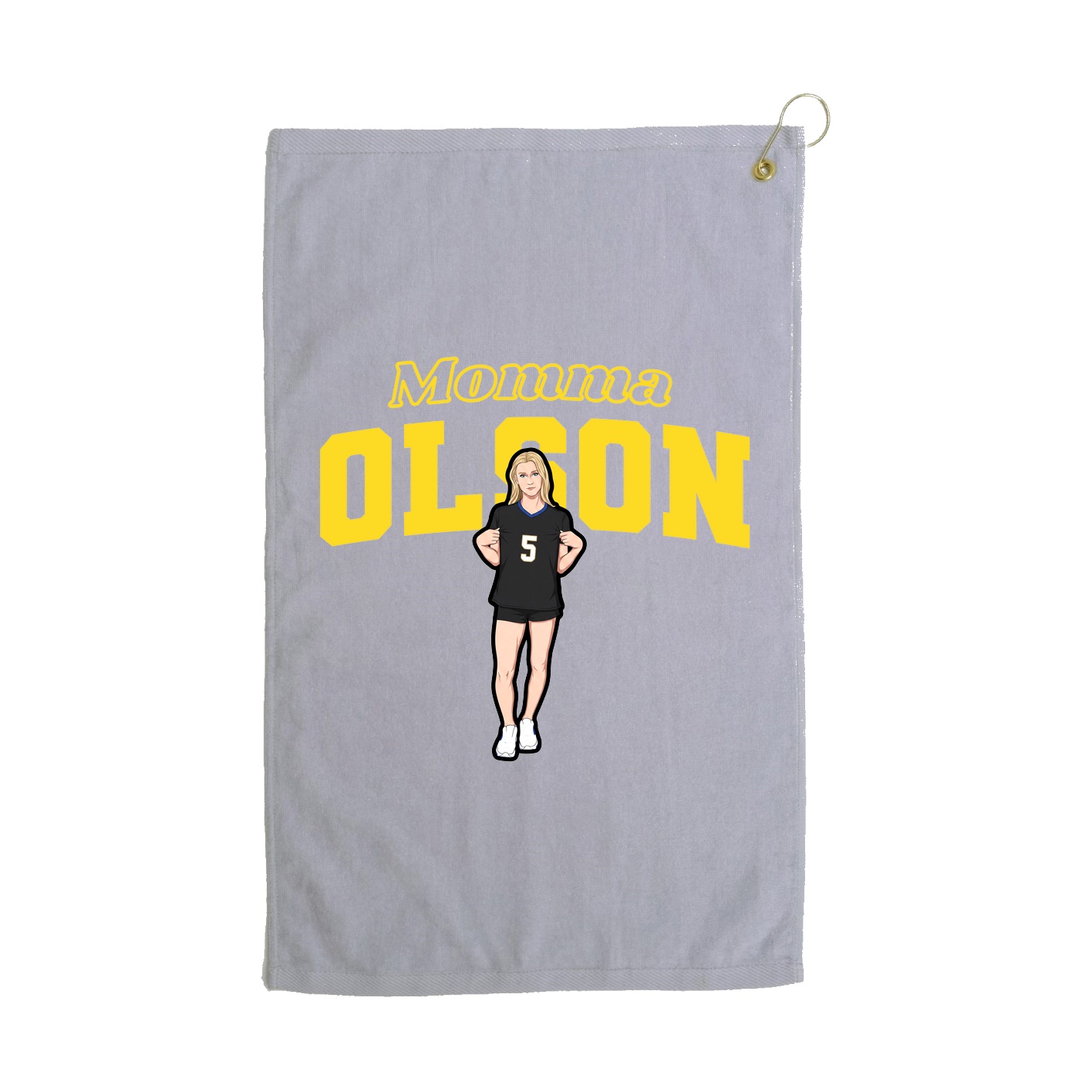 Golf Towel — Mothers Day Block in Grey
