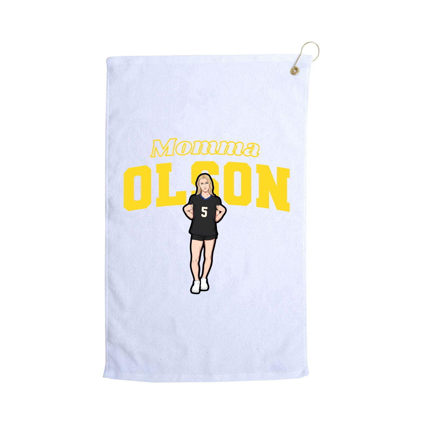 Golf Towel — Mothers Day Block in White