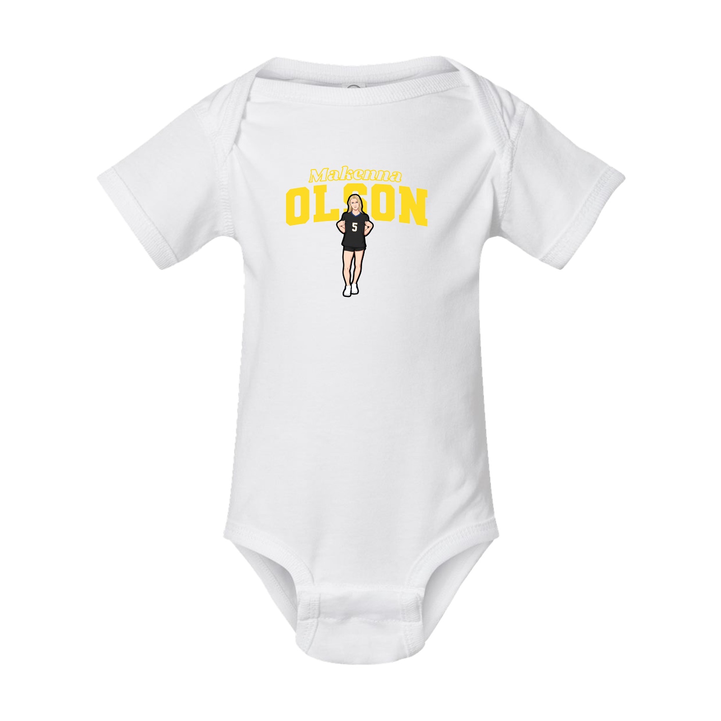 Baby Onesie — Name Arch in White