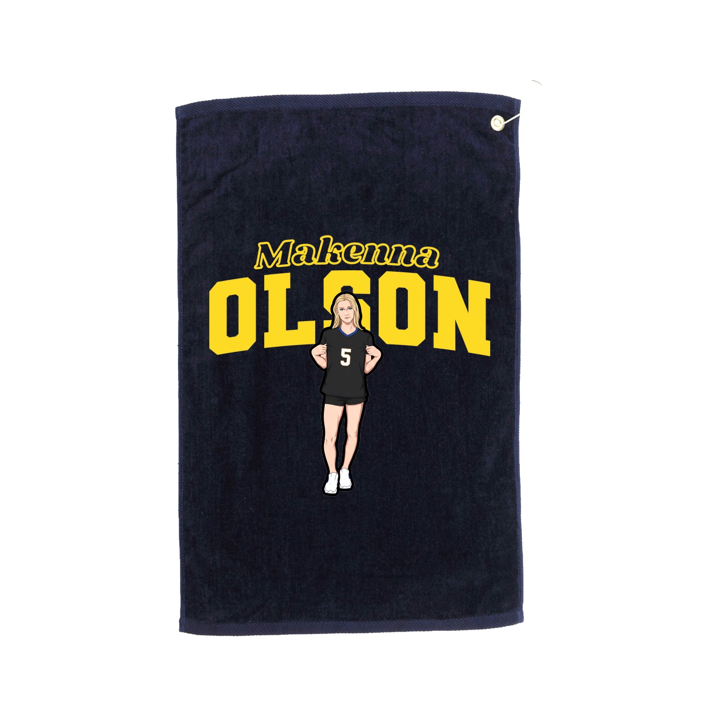 Golf Towel — Name Arch in Navy
