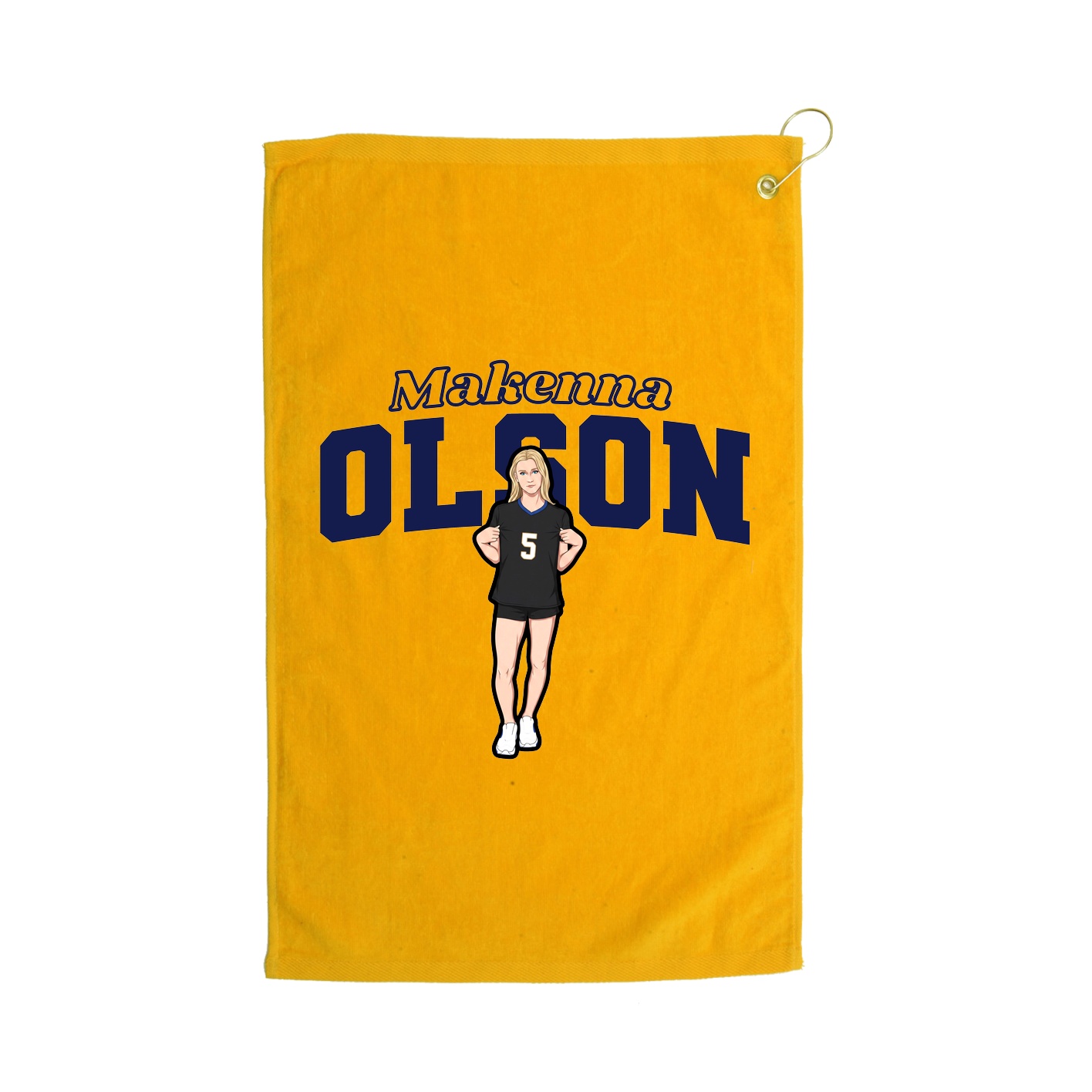 Golf Towel — Name Arch in Gold