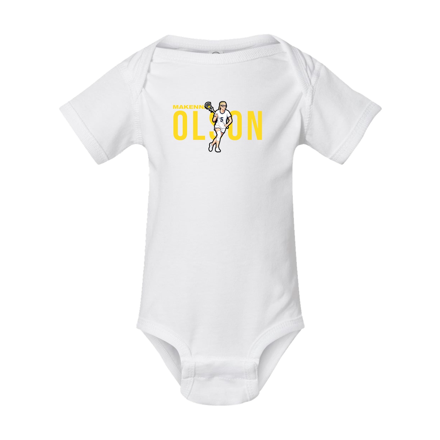 Baby Onesie — Player Name in White