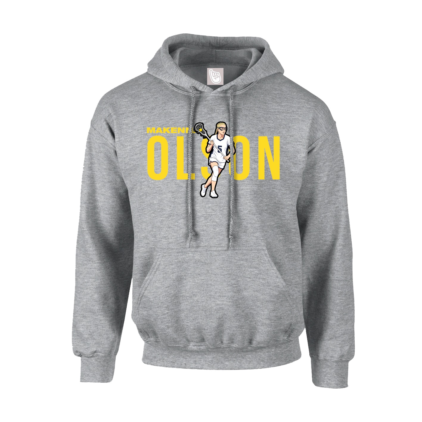 Youth Hoodie — Player Name in Grey