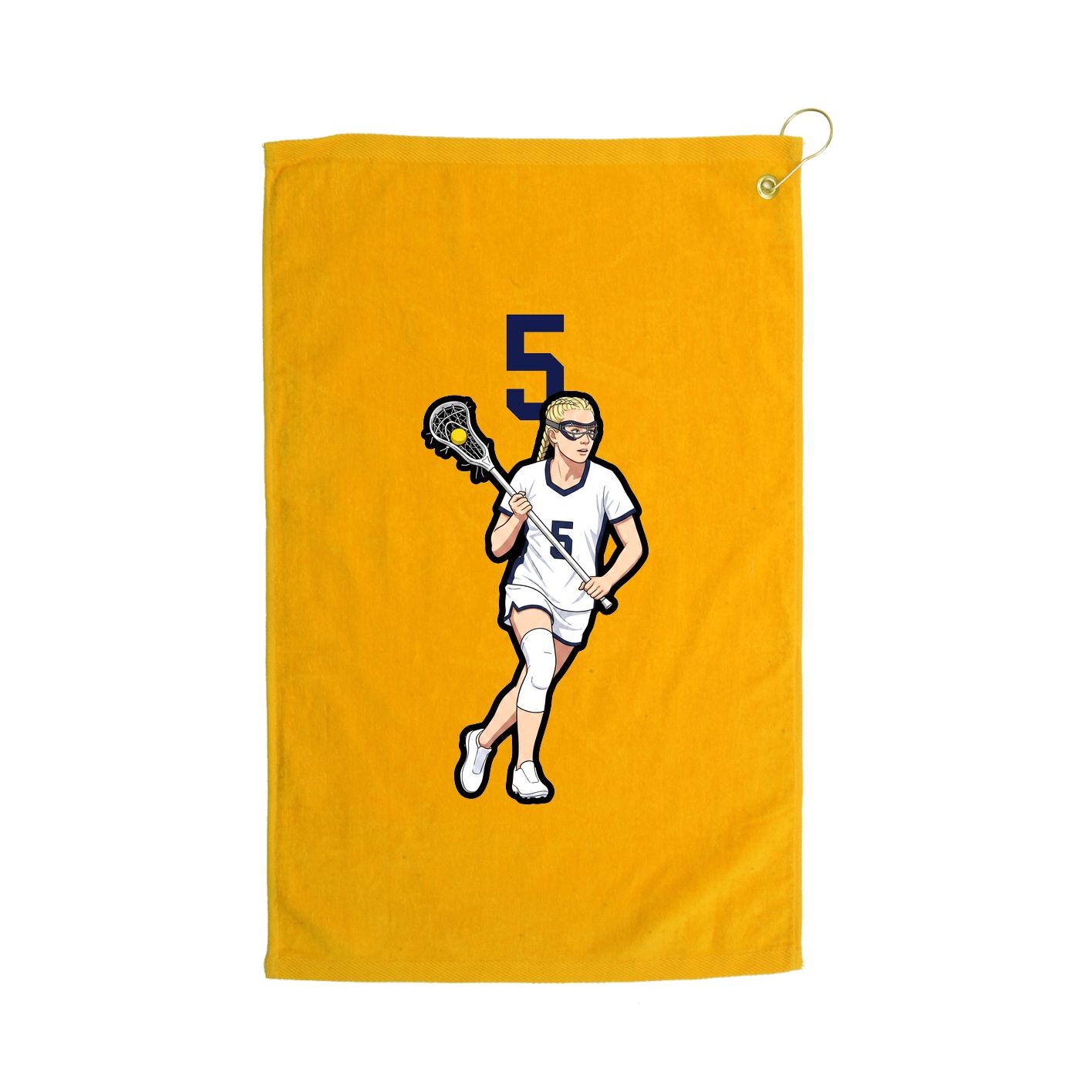 Golf Towel — Number Top in Gold