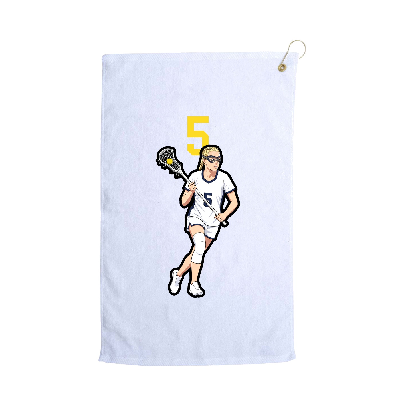 Golf Towel — Number Top in White