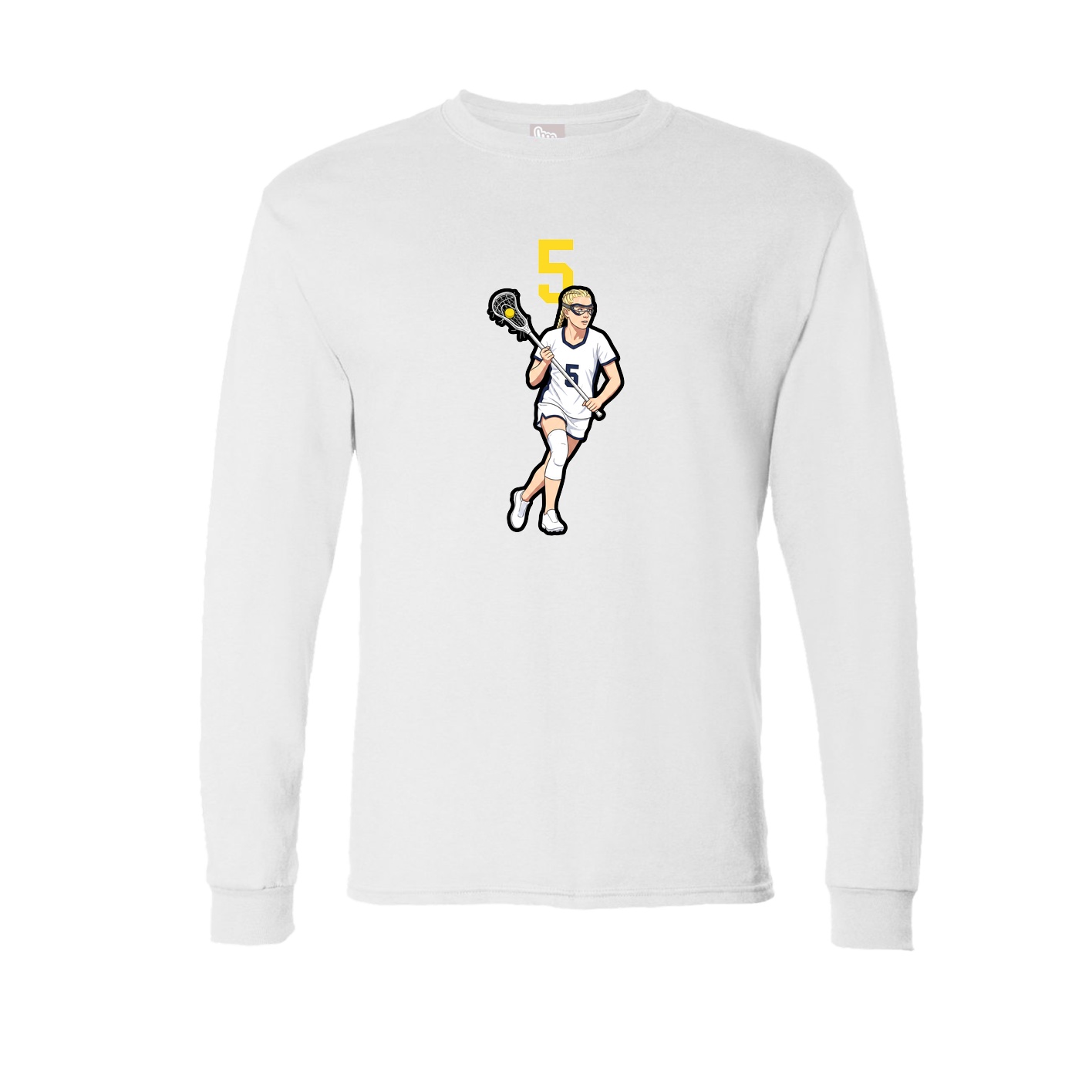 Long Sleeve Tee — Number Top in White