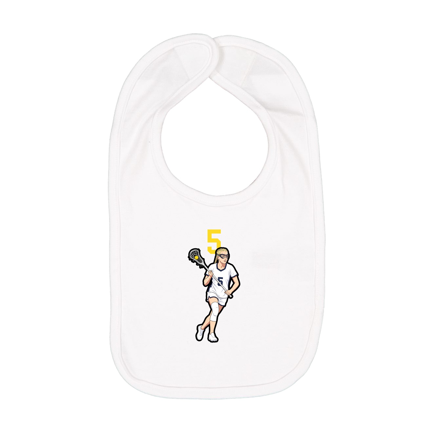 Infant Bib — Number Top in White
