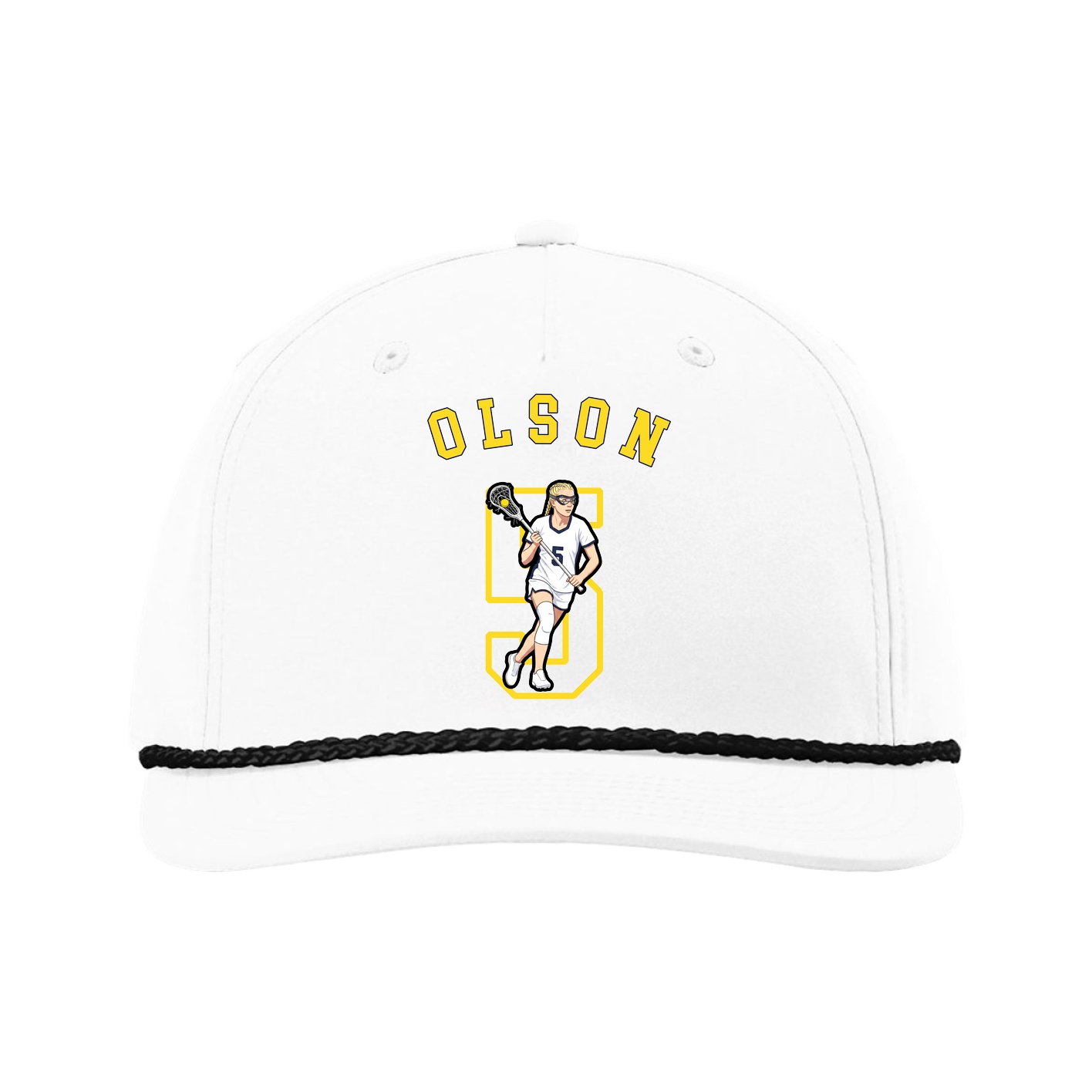 Five-Panel Classic Rope Cap — Shirsey Arch in White