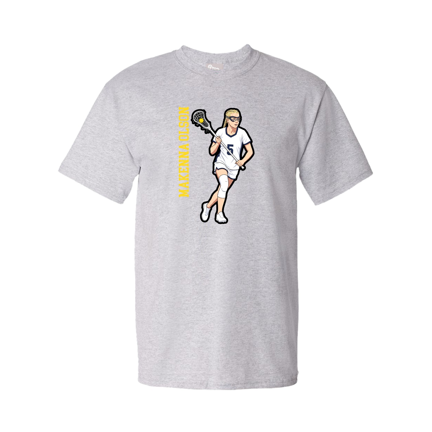 Youth Tee — Name Vertical in Grey
