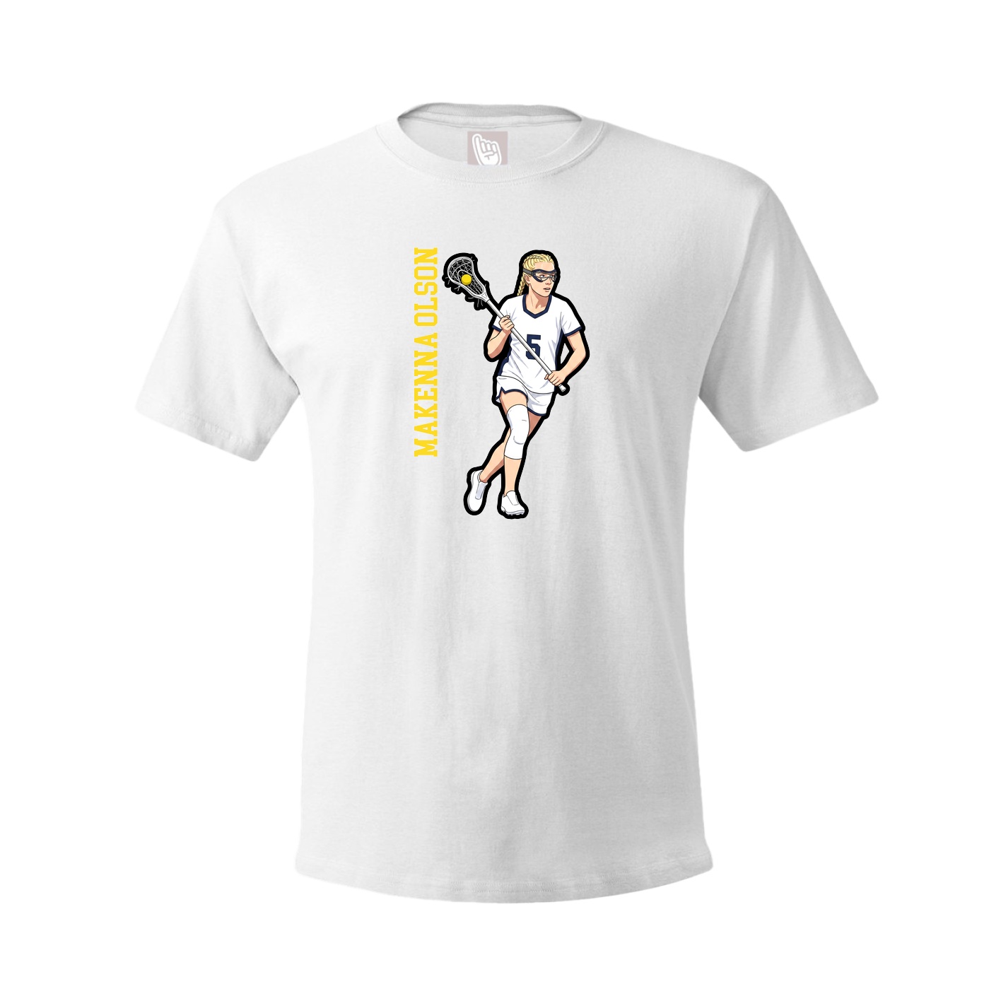 Youth Tee — Name Vertical in White