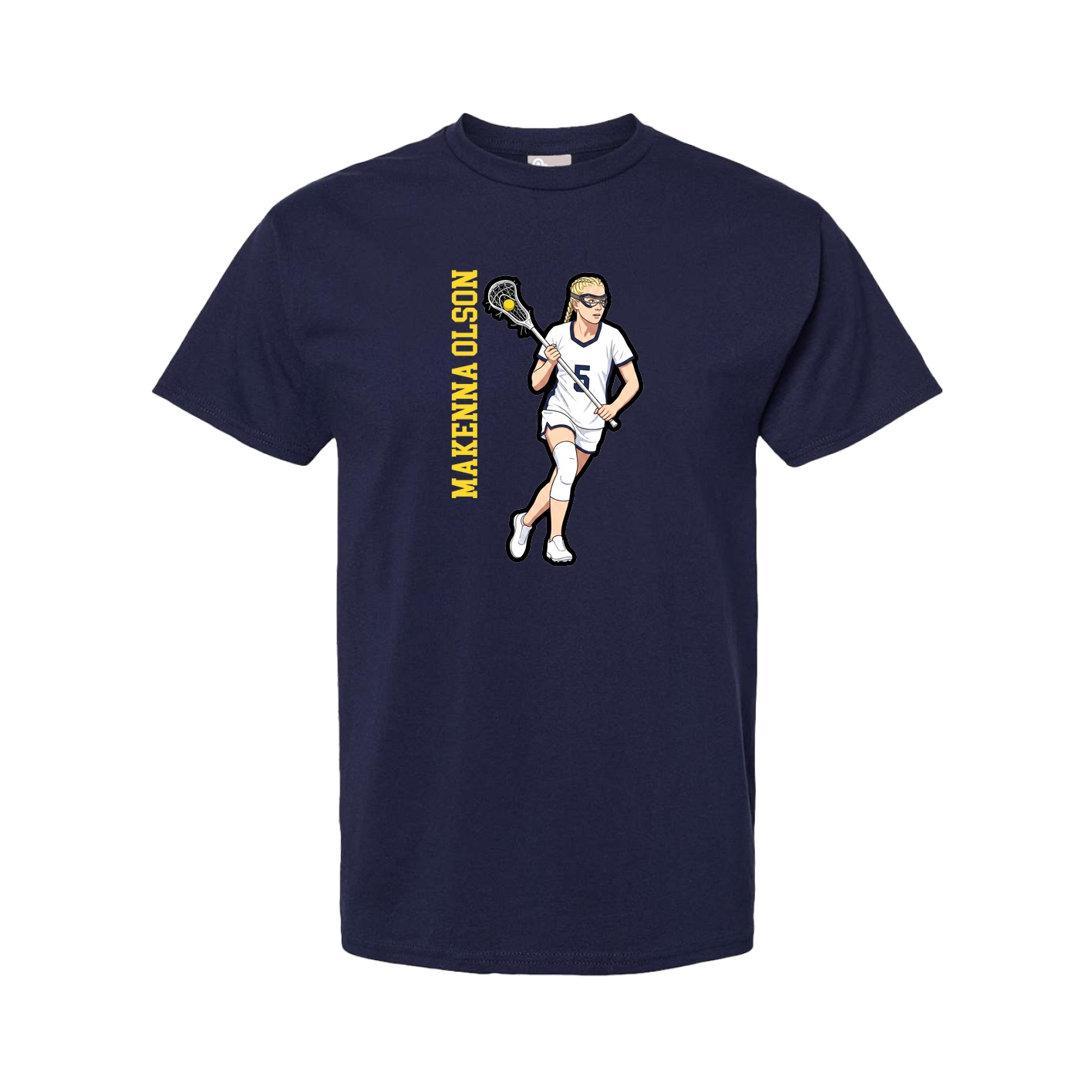 Youth Tee — Name Vertical in Navy