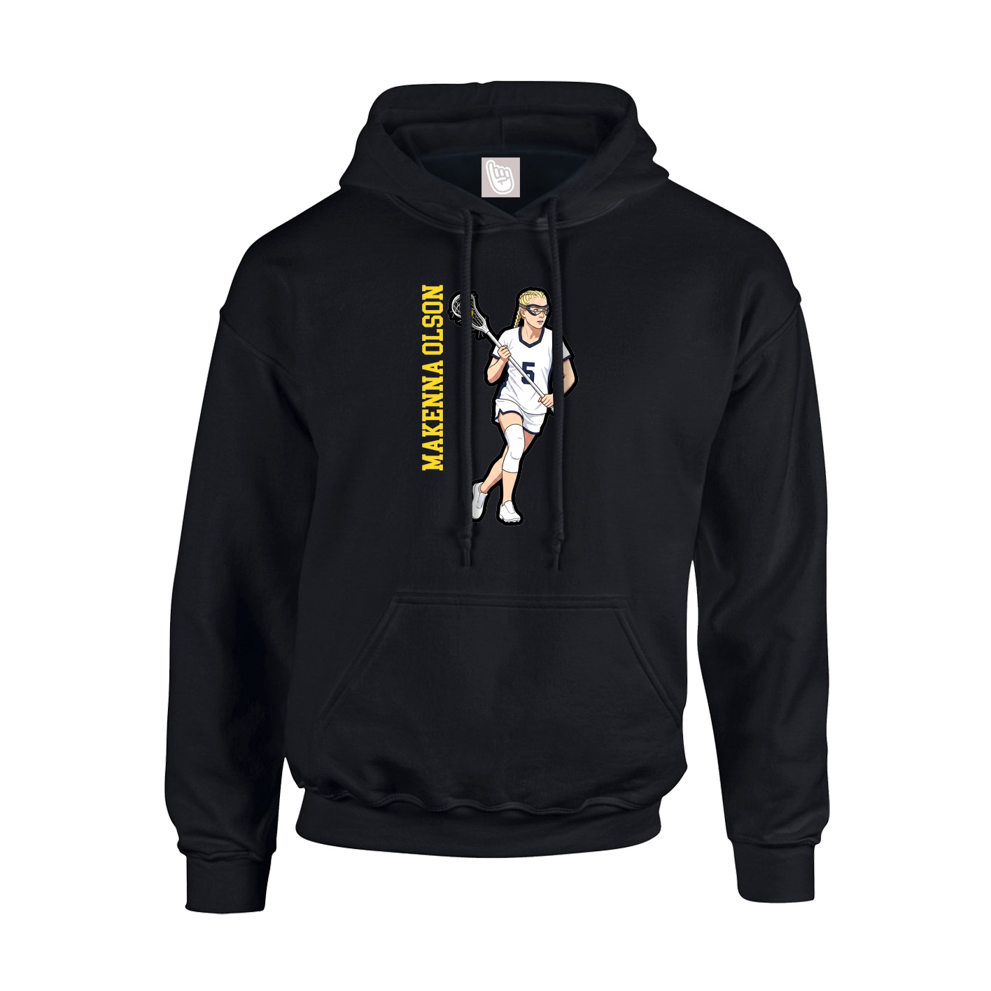 Hoodie — Name Vertical in Black