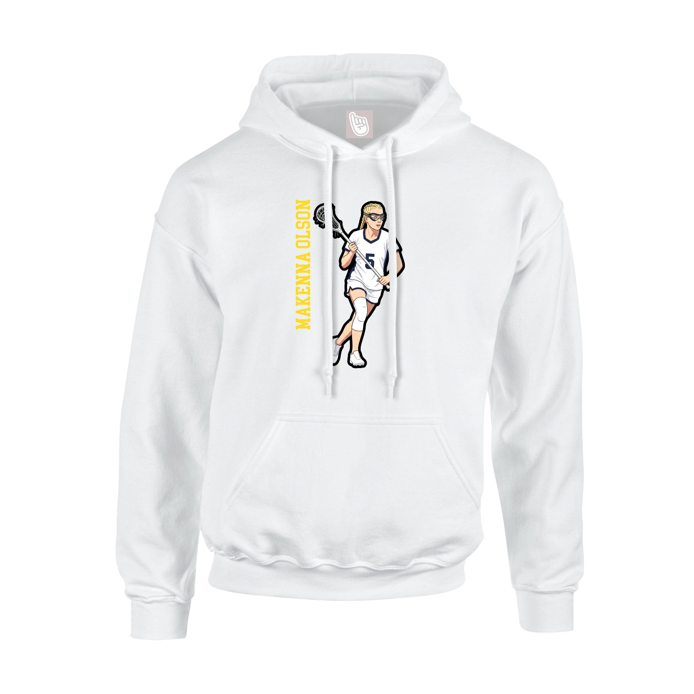 Hoodie — Name Vertical in White