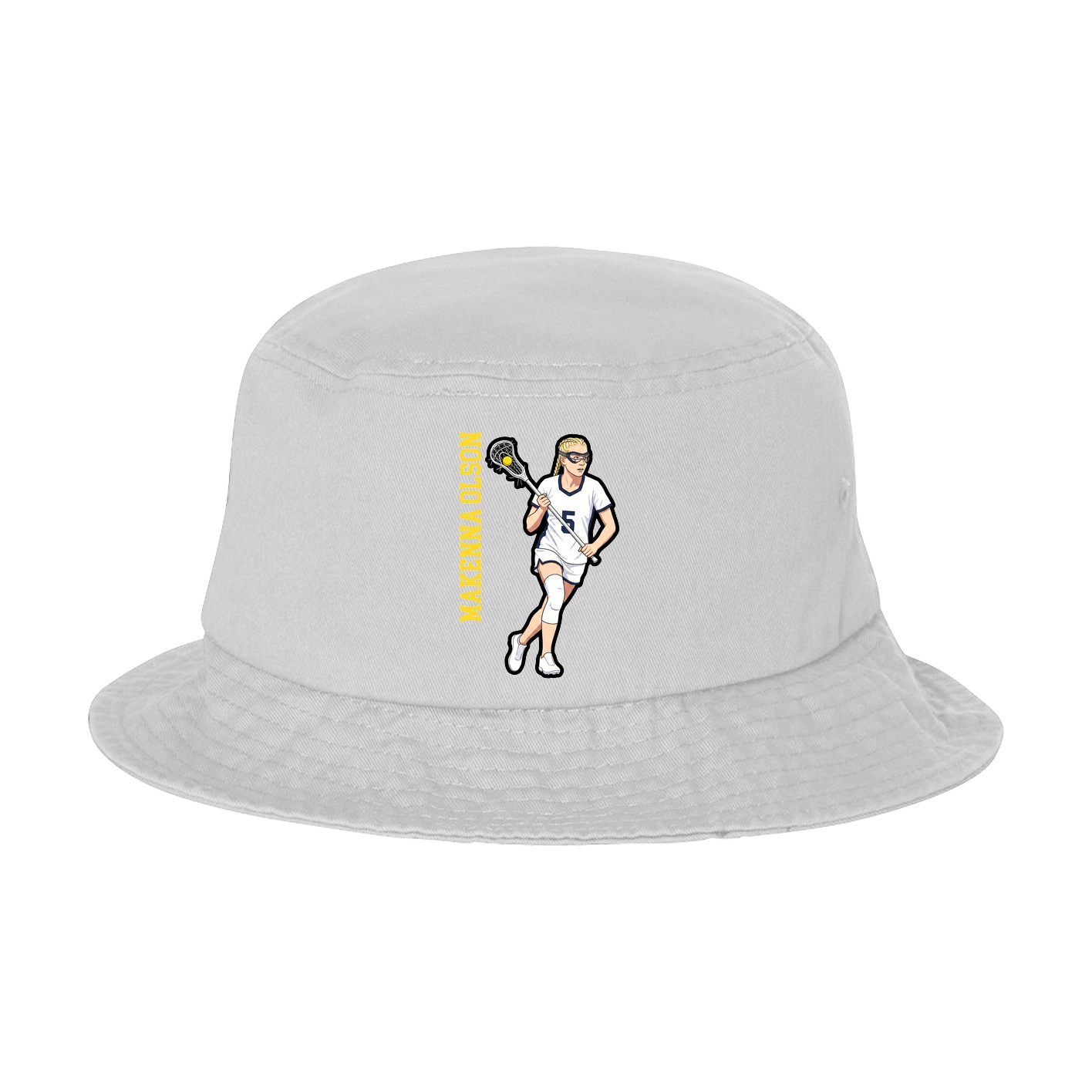 Bucket Cap — Name Vertical in White