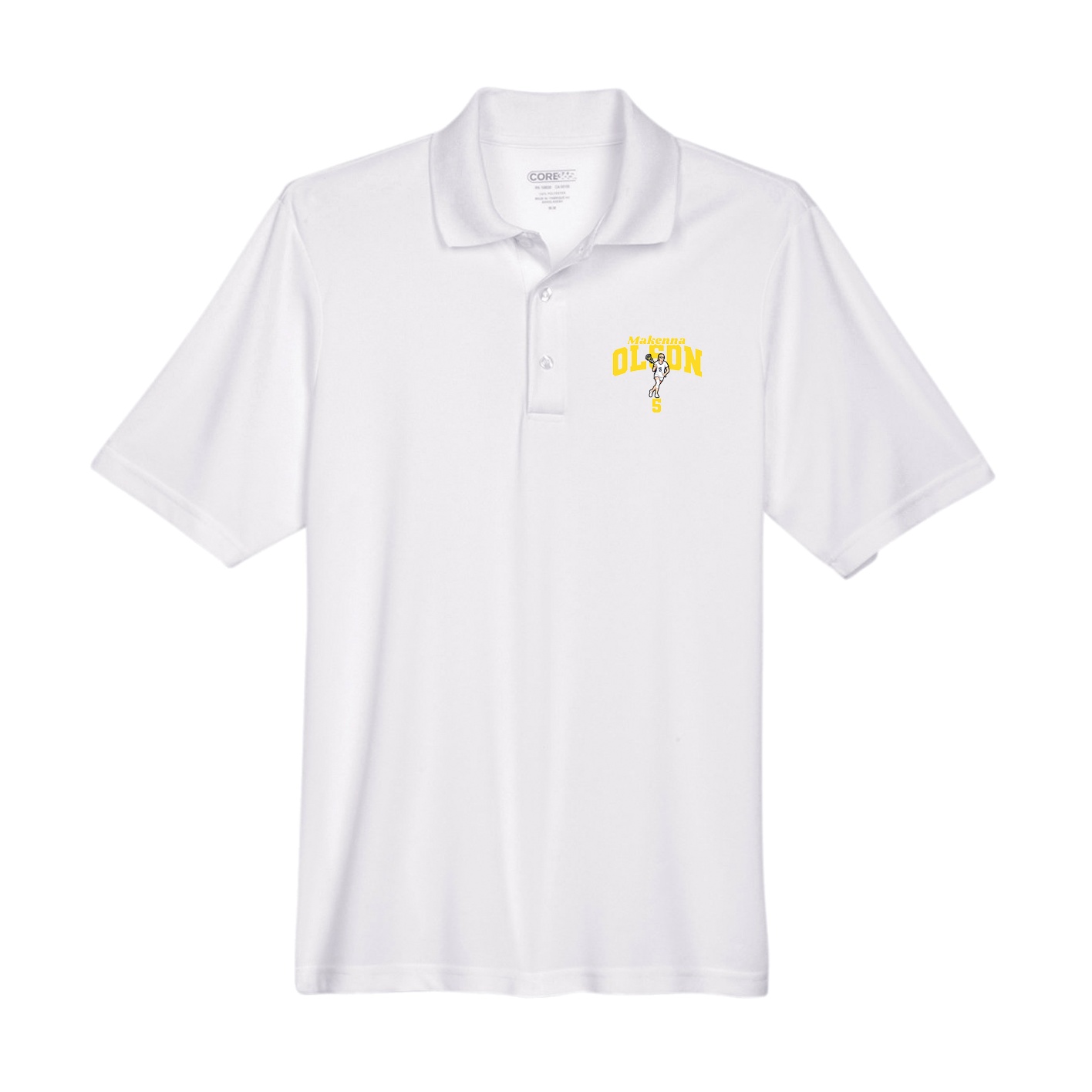 Performance Polo — Signature Arch in White