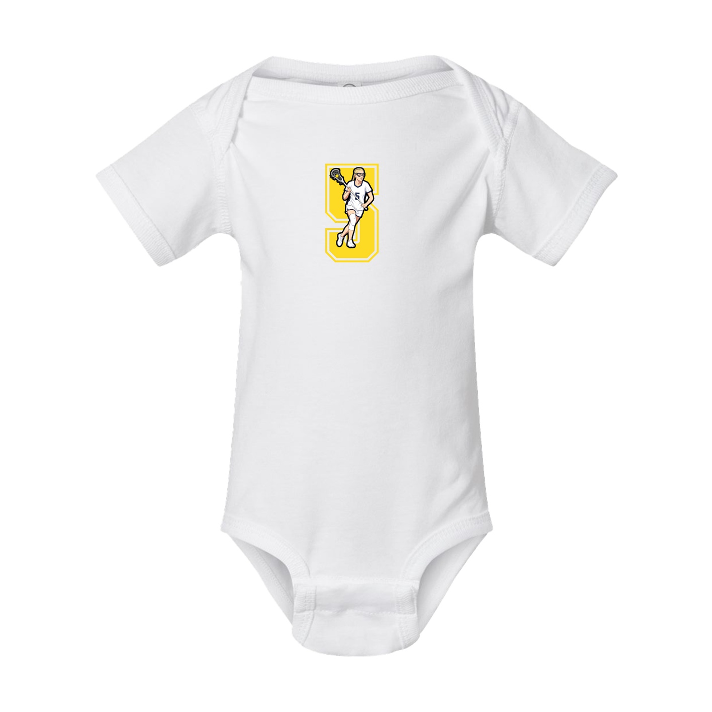 Baby Onesie — Number in White