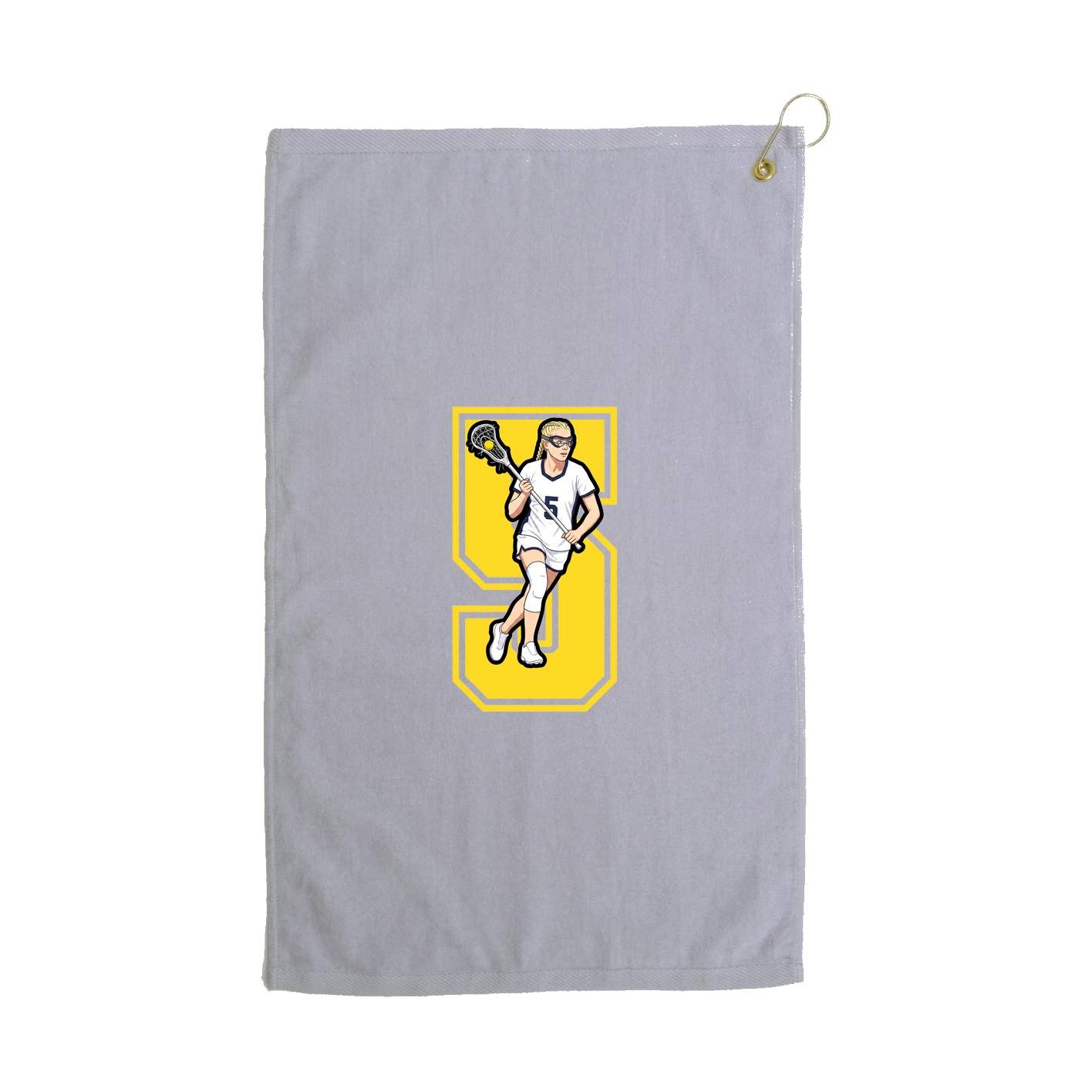 Golf Towel — Number in Grey