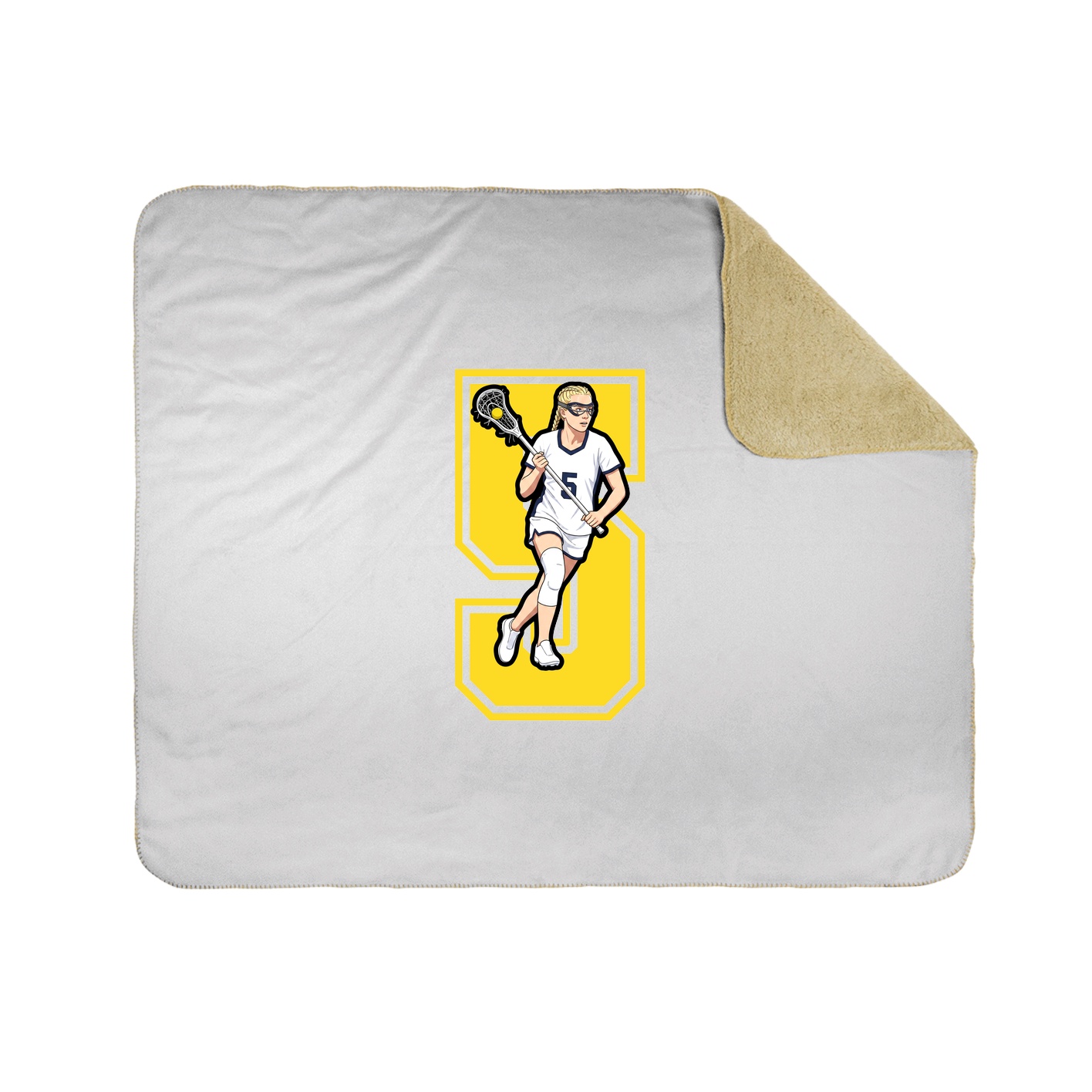 Throw Blanket — Number in White