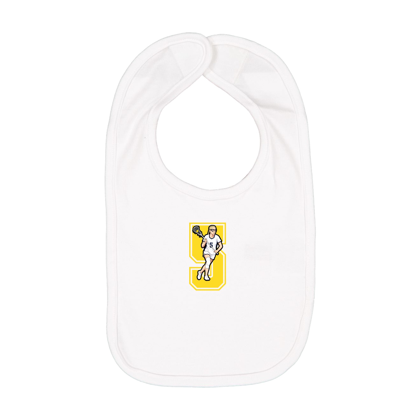 Infant Bib — Number in White